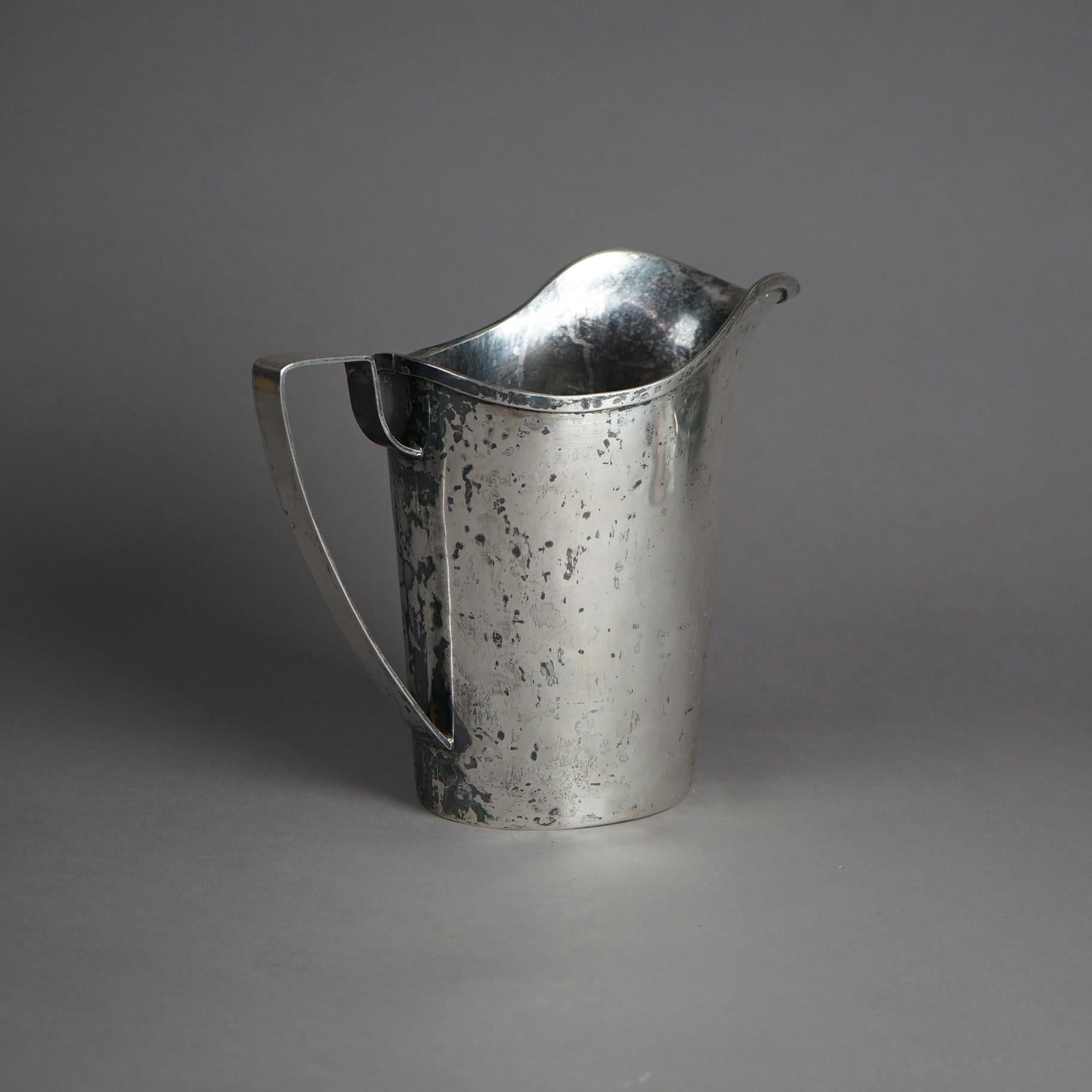 Arts and Crafts Arts & Crafts Sterling Silver Hand Wrought Pitcher, Mono AS, Arthur Stone For Sale