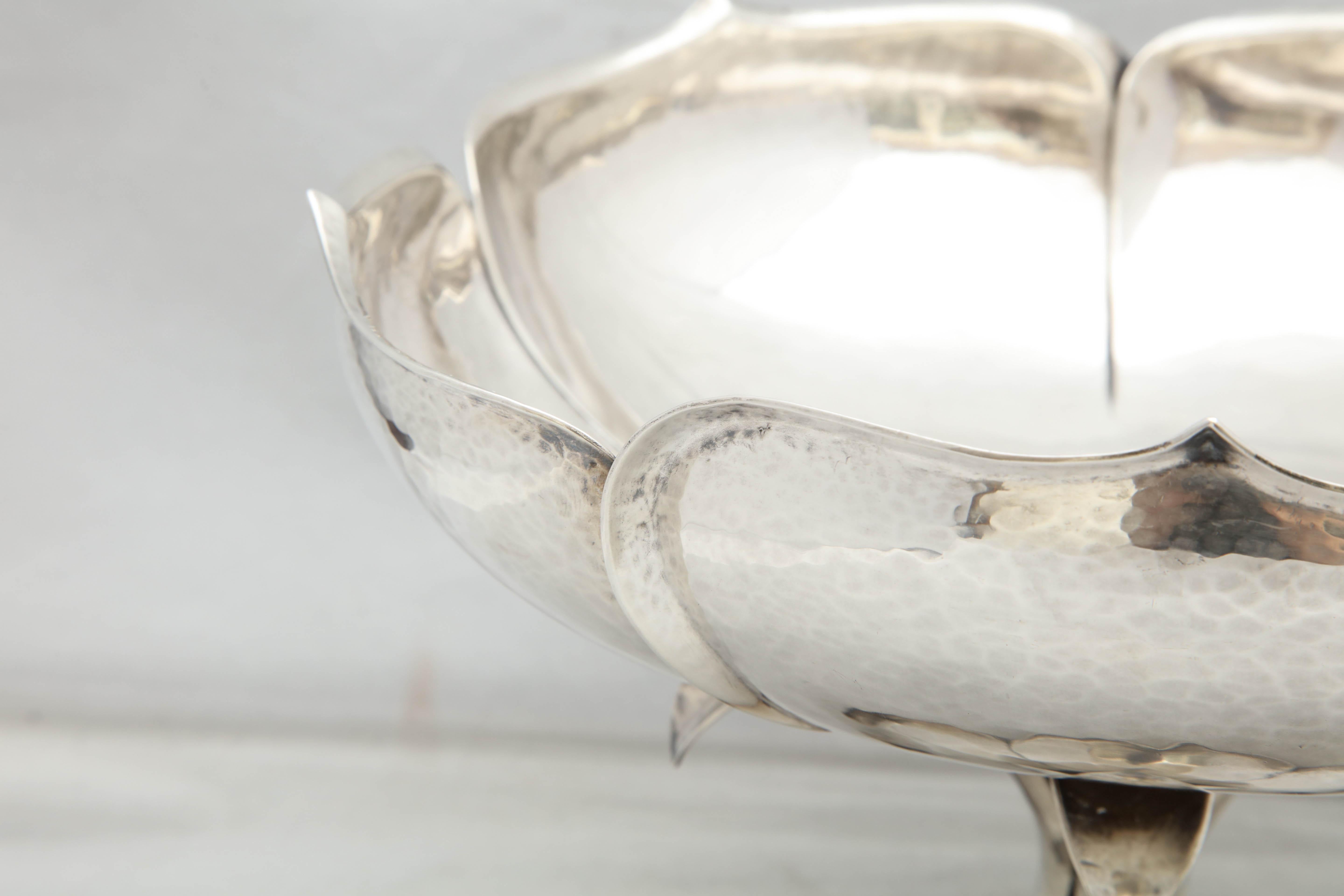 Arts and Crafts Arts & Crafts Sterling Silver Lotus-Form Centerpiece Bowl by The Cellini Shop