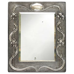 Arts & Crafts Sterling Silver-Mounted Table Mirror, by A. & J. Zimmerman