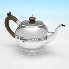 Arts & Crafts sterling silver teapot made by Frances Charlotte Harling in 1936