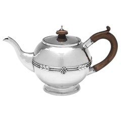 Arts & Crafts sterling silver teapot made by Frances Charlotte Harling in 1936