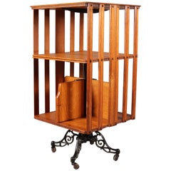 Arts & Crafts Stickley Bros School Mission Oak Revolving Bookcase, circa 1910
