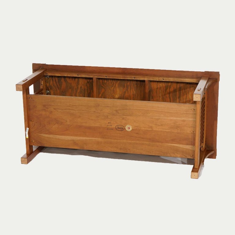 Arts and Crafts Stickley Cherry Tile Top Low Coffee Table, 20th C at