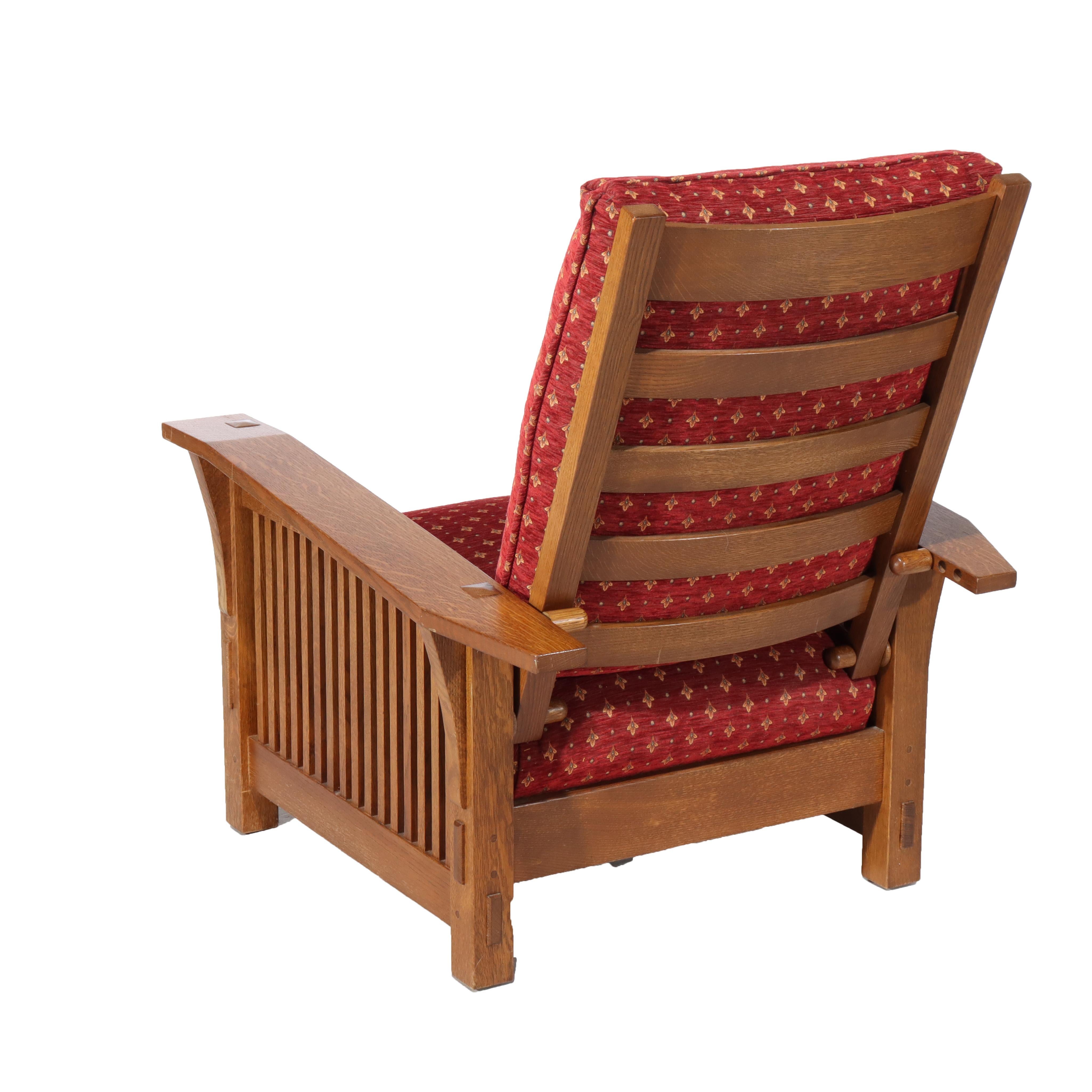 ***Reduced In-House Delivery Rates - Click on “Ask Seller” to Request a Quote***
Stickley Mission Oak Drop Arm Morris Chair Signed C1991
Measures - 40 1/2