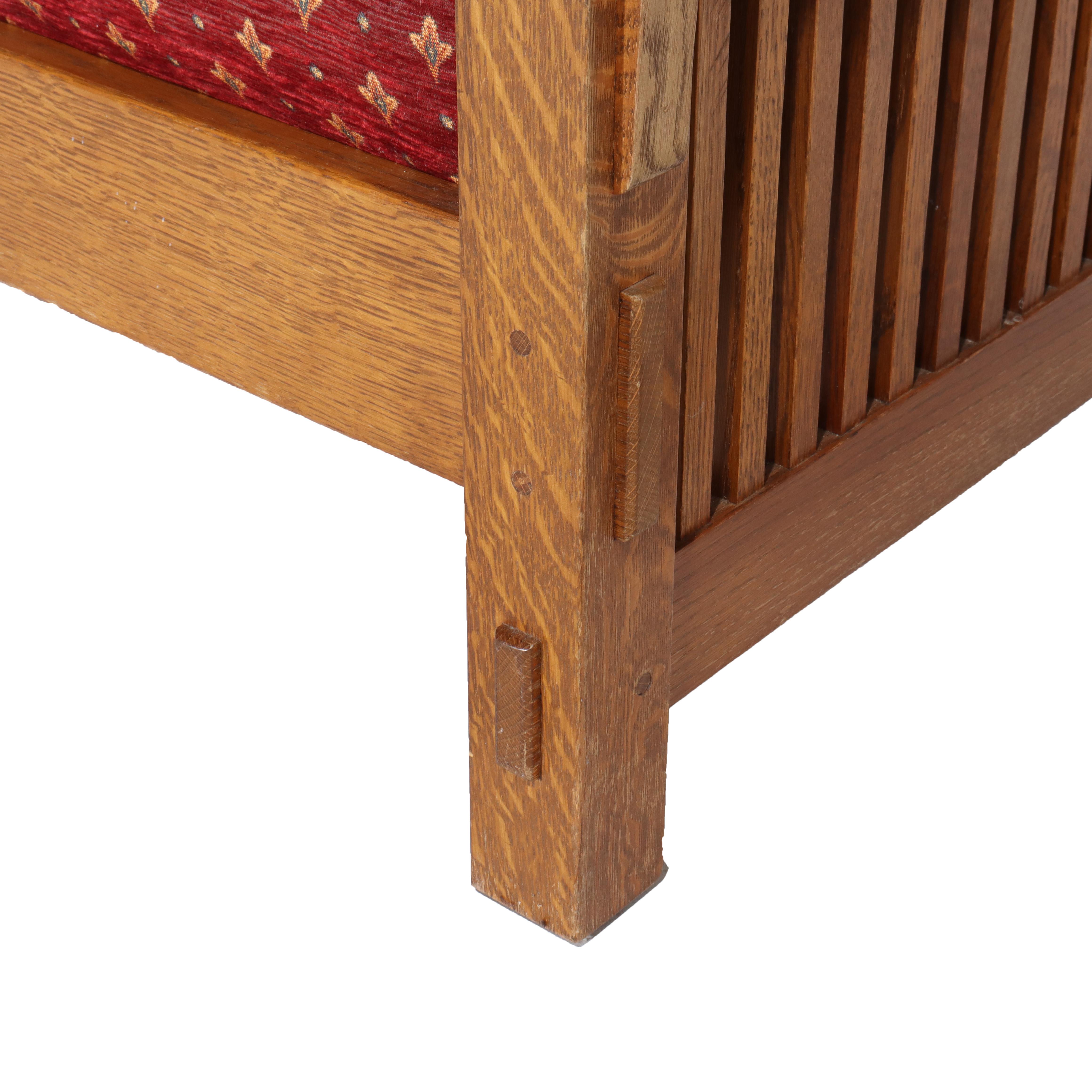 Arts & Crafts Stickley Mission Oak Drop Arm Morris Chair C1991 In Good Condition For Sale In Big Flats, NY