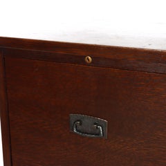 Arts & Crafts Stickley Mission Oak File Cabinet With Hammered Copper Hardware