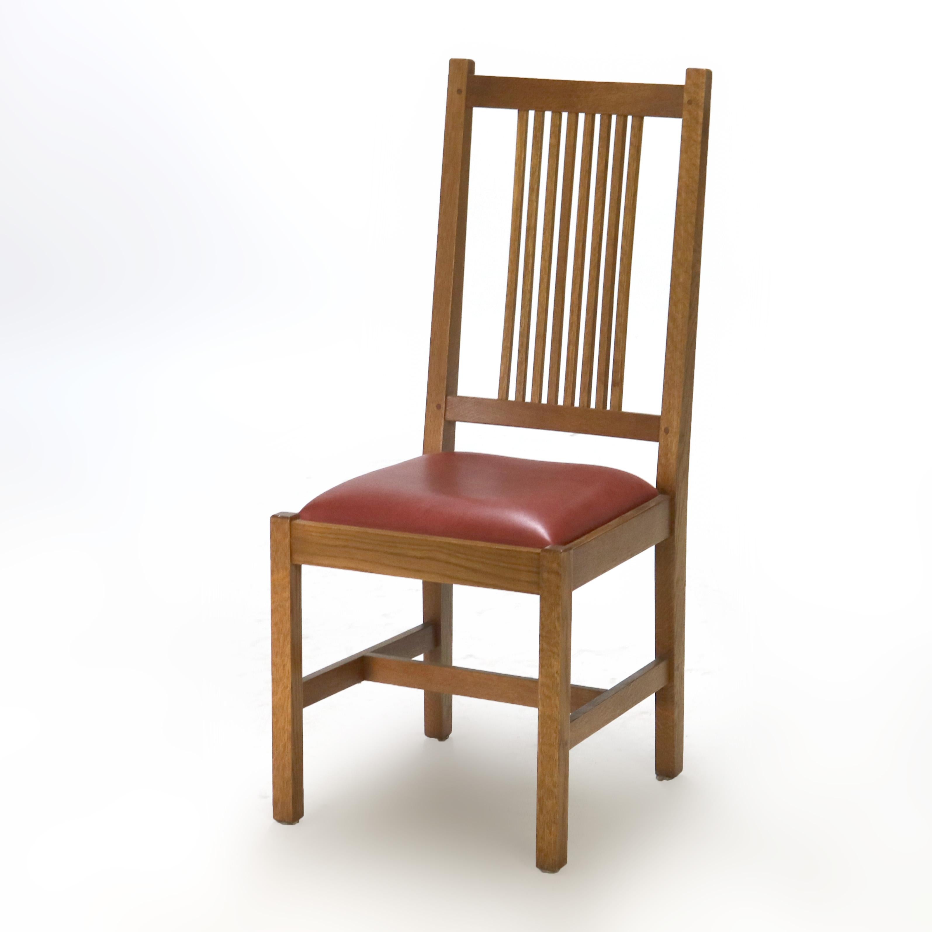***Reduced In-House Delivery Rates - Click on “Ask Seller” to Request a Quote***

Arts & Crafts Stickley Mission Oak Spindled Desk Chair 20thC

Measures: 40.5
