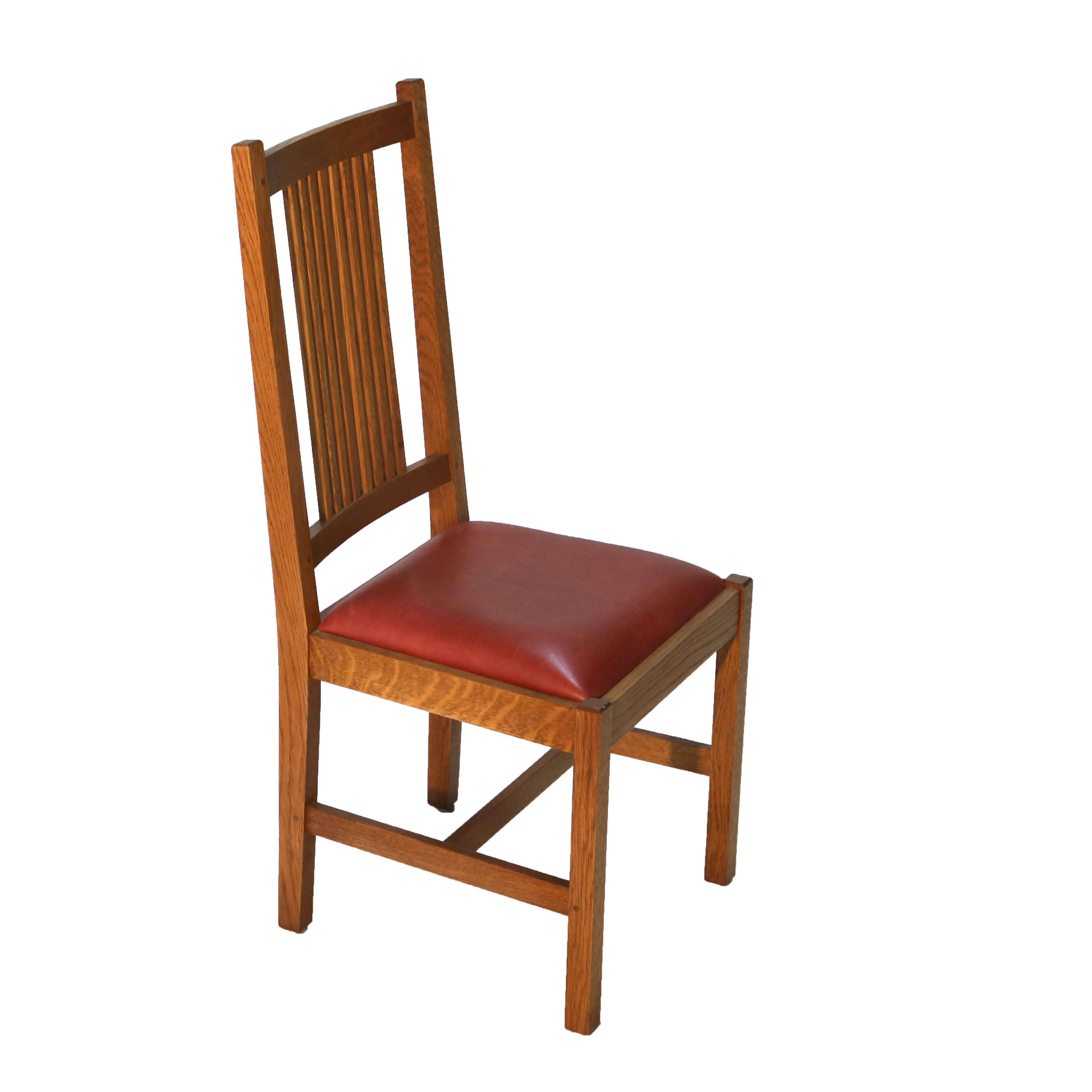 Arts & Crafts Stickley Mission Oak Spindled Desk Chair 20thC In Good Condition In Big Flats, NY