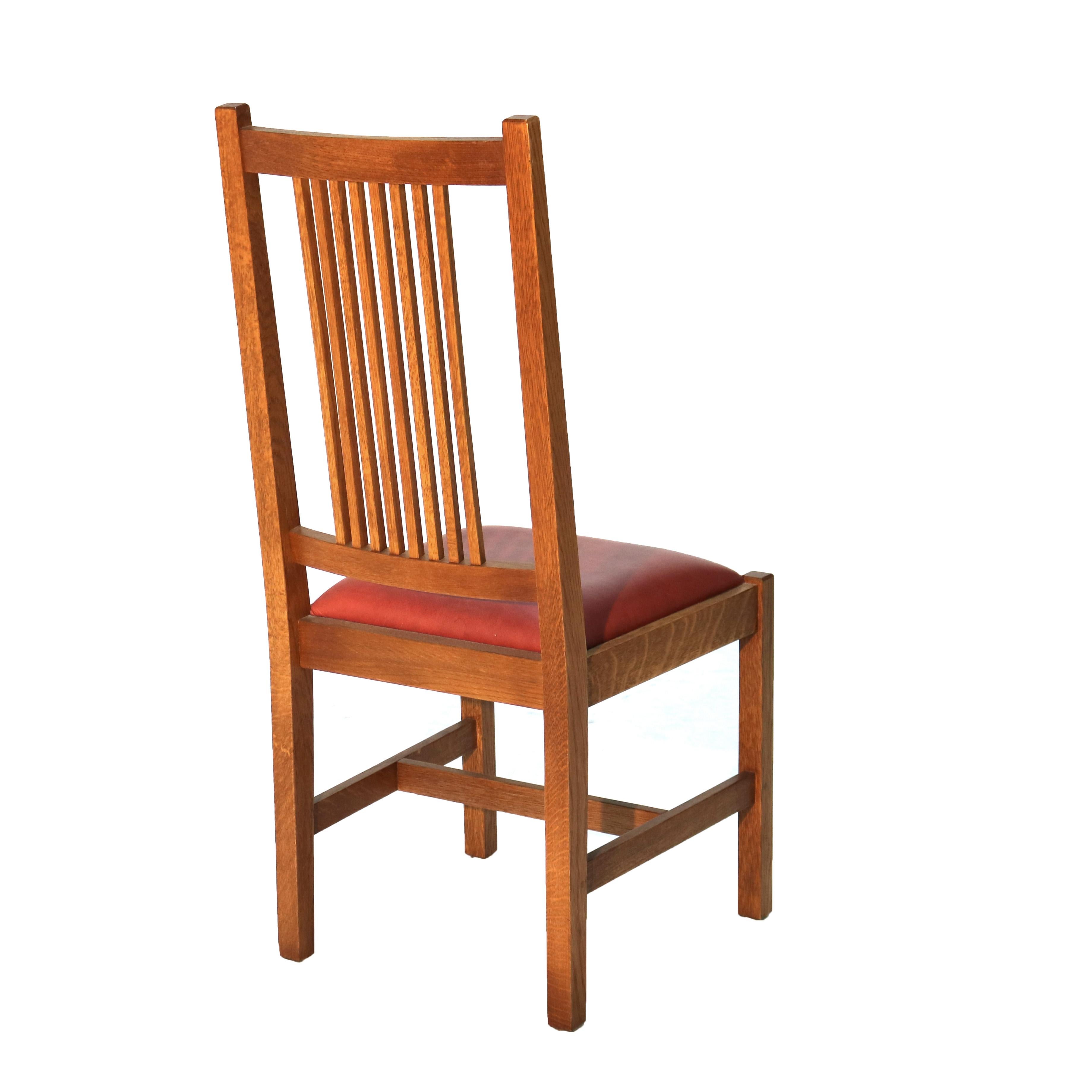 Arts & Crafts Stickley Mission Oak Spindled Desk Chair 20thC 1