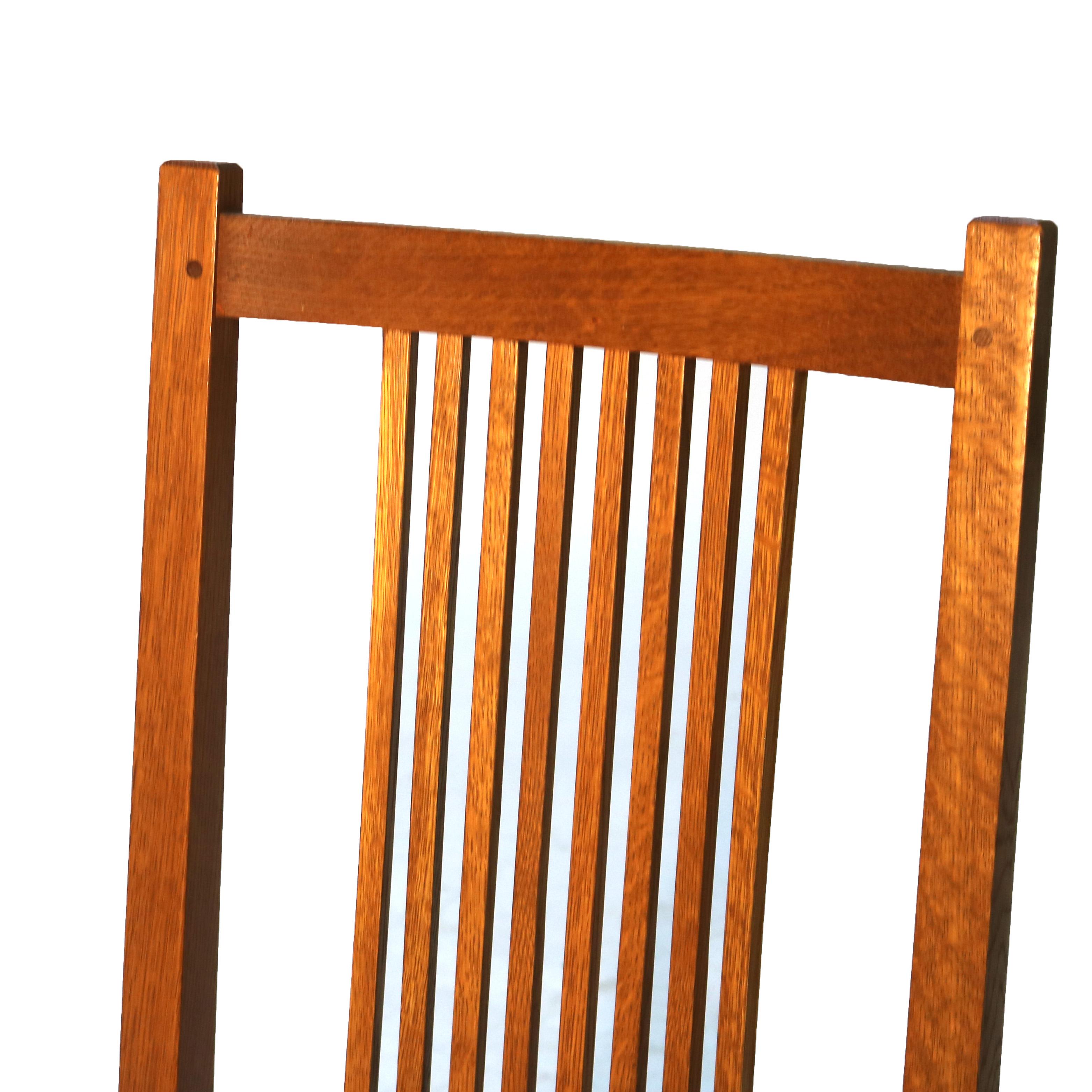 Arts & Crafts Stickley Mission Oak Spindled Desk Chair 20thC 2