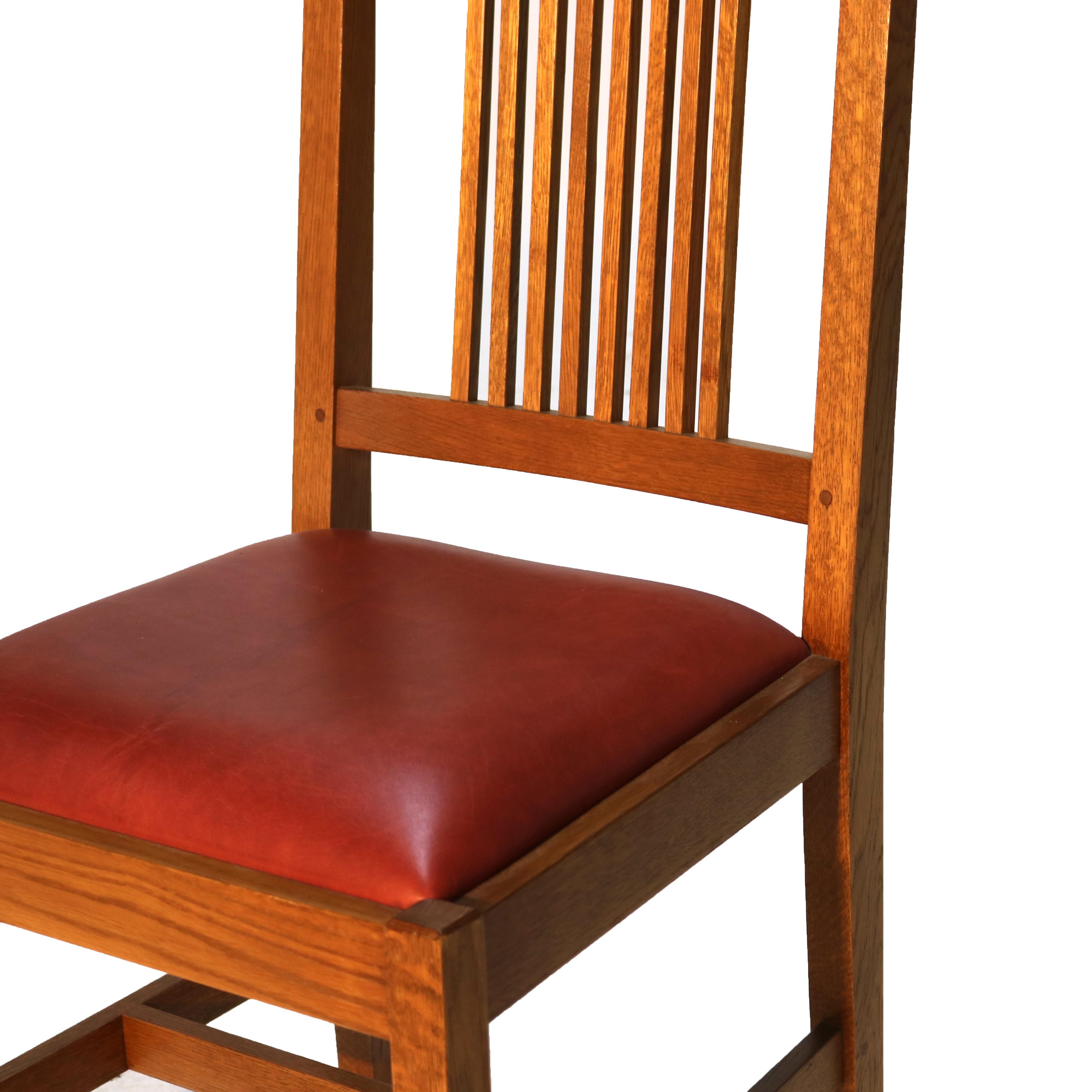 Arts & Crafts Stickley Mission Oak Spindled Desk Chair 20thC 3