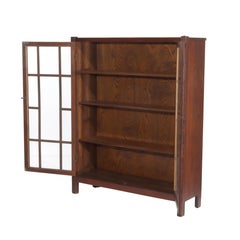 Arts & Crafts Stickley School Double Door Oak Bookcase C1920