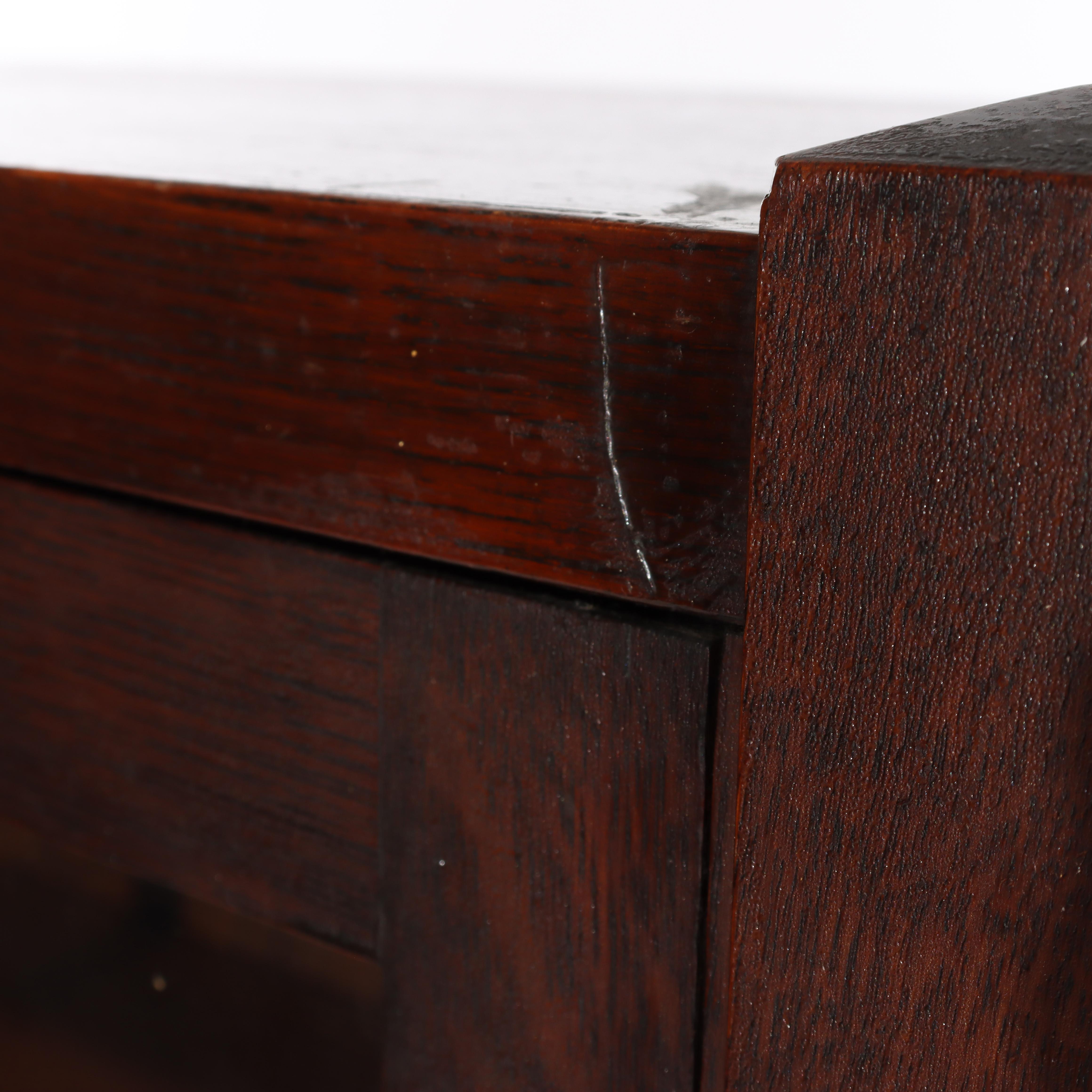 Arts & Crafts Stickley School Double Door Oak Bookcase C1920 Bon état - En vente à Big Flats, NY