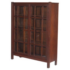 Arts & Crafts Stickley School Doppeltür Eiche Bücherregal C1920