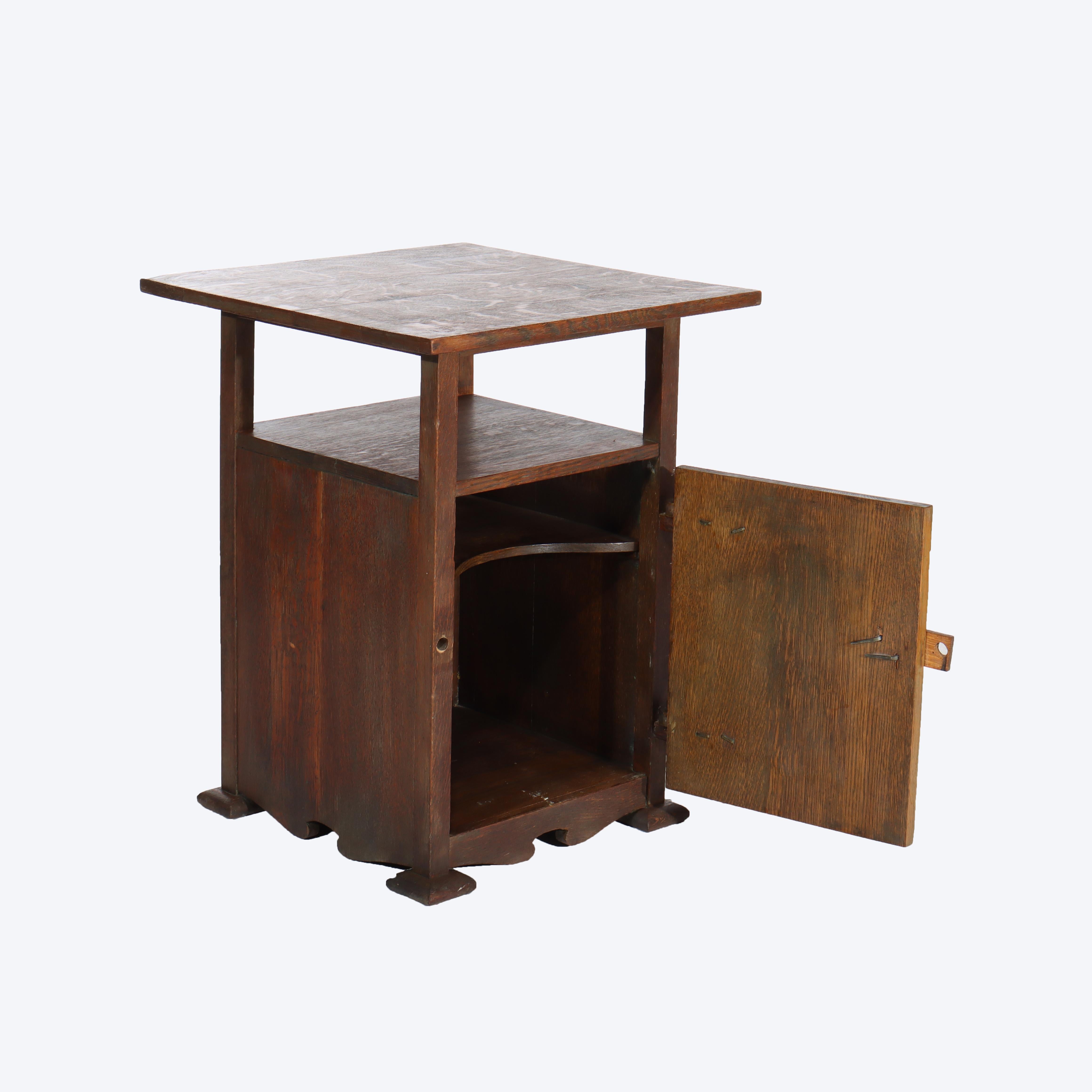 Cellaretta in quercia della scuola Stickley Arti e Mestieri C1920 in vendita 6