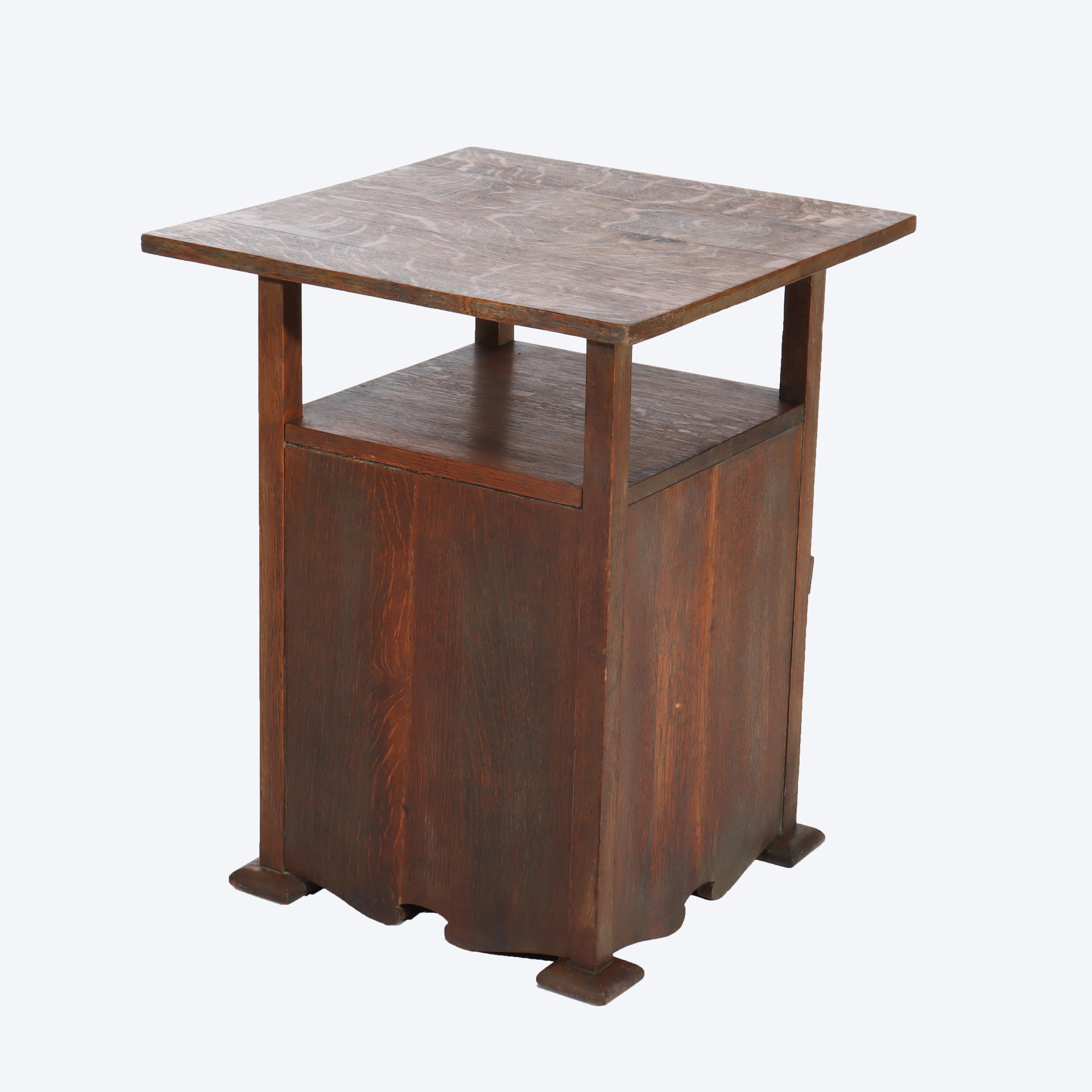 Cellaretta in quercia della scuola Stickley Arti e Mestieri C1920 in vendita 4