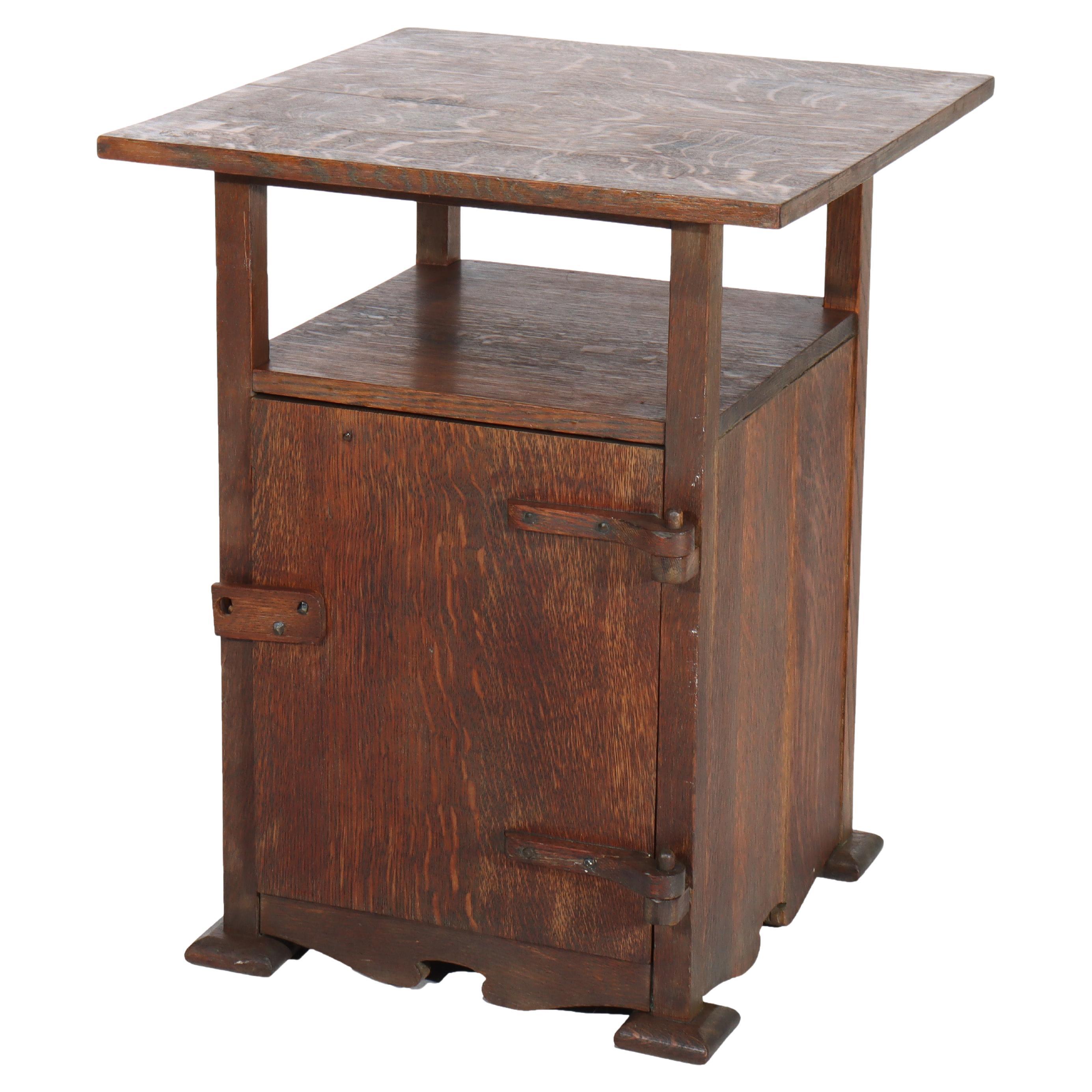 Arts 
Crafts Stickley School Cellarette de Roble C1920