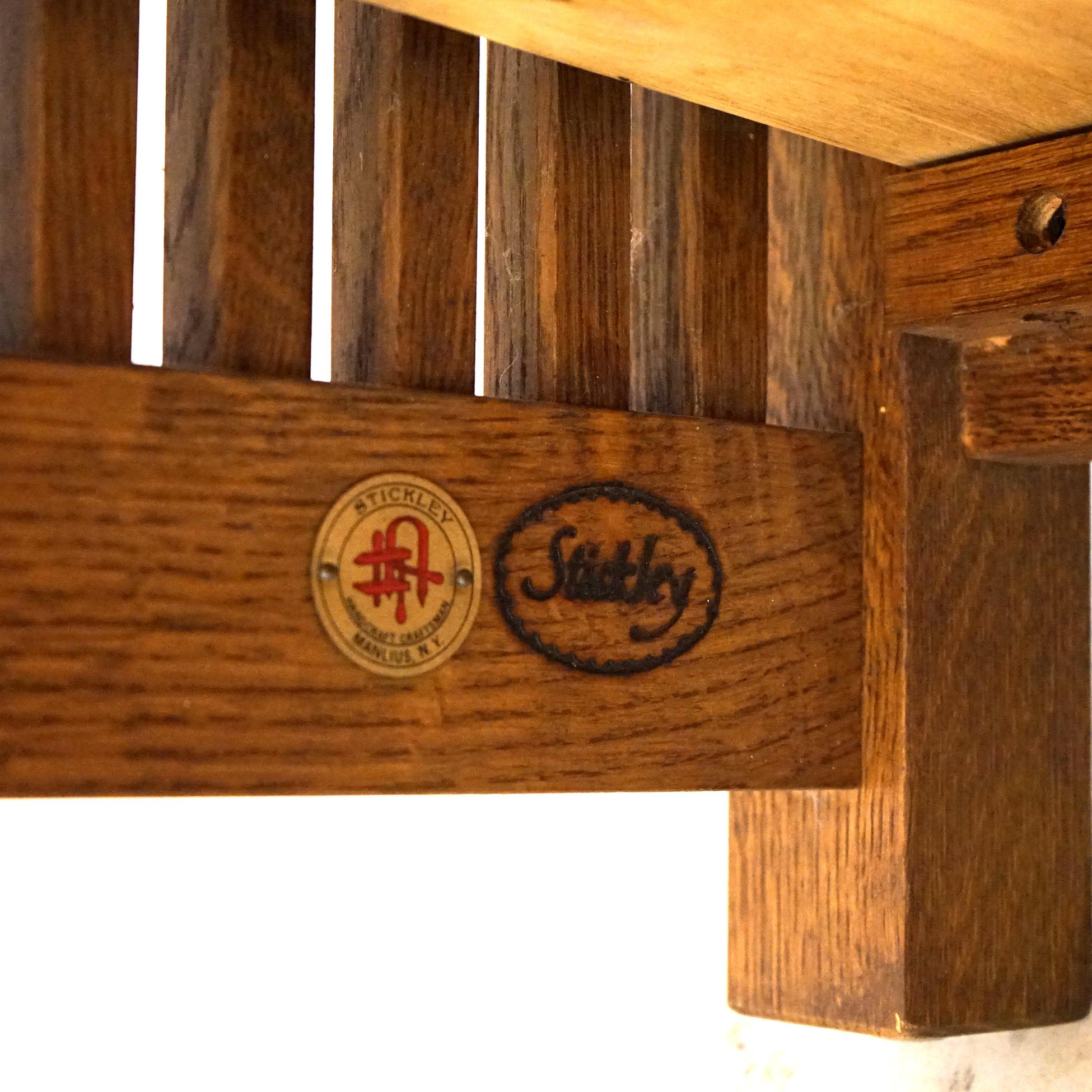 Arts & Crafts Stickley Tapered Arm Oak Morris Chair 20th C In Good Condition In Big Flats, NY