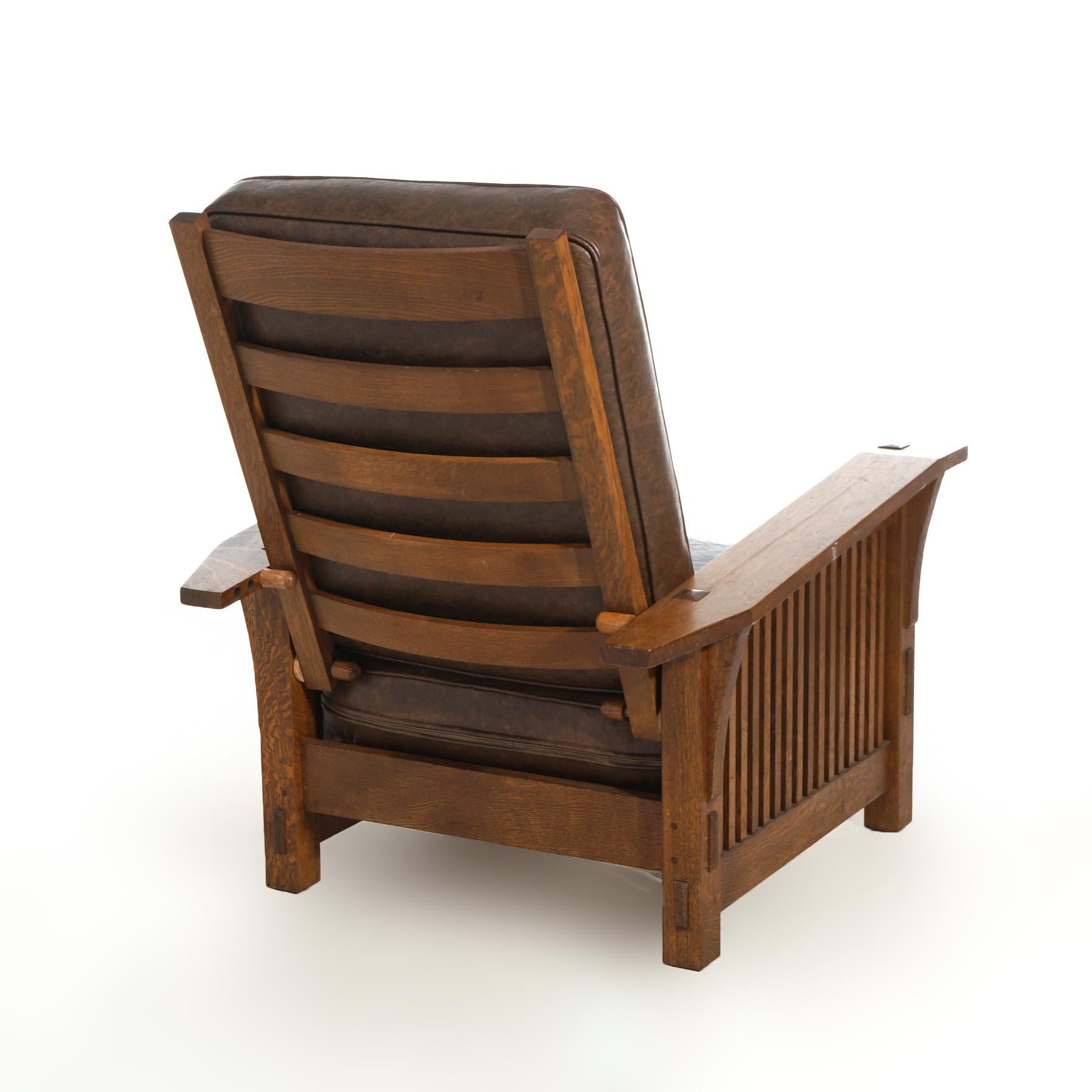 Arts & Crafts Stickley Tapered Arm Oak Morris Chair 20th C 2