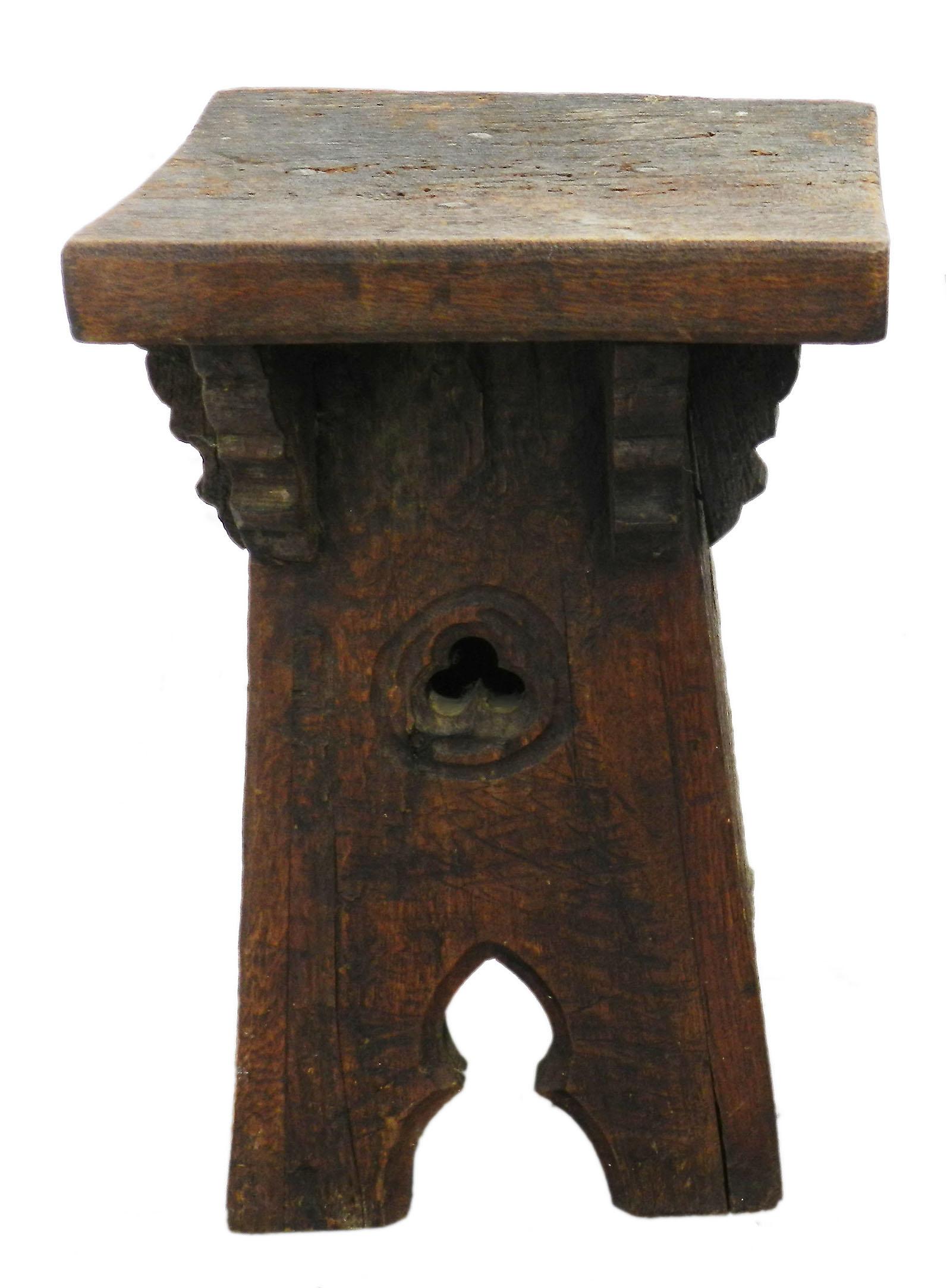 Arts and Crafts Arts & Crafts Stool Brutalist Gothic Rev French Country House c1910 (A) For Sale