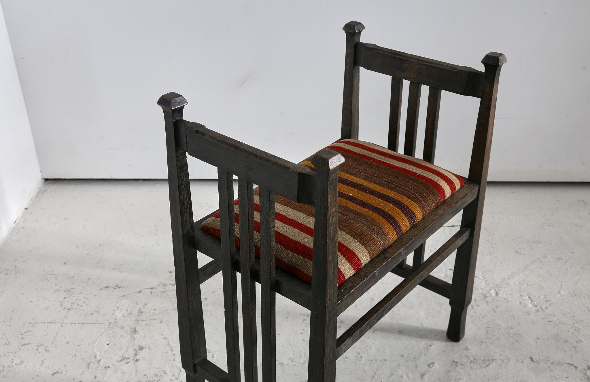 Oak English Arts & Crafts Piano Stool by James Shoolbred