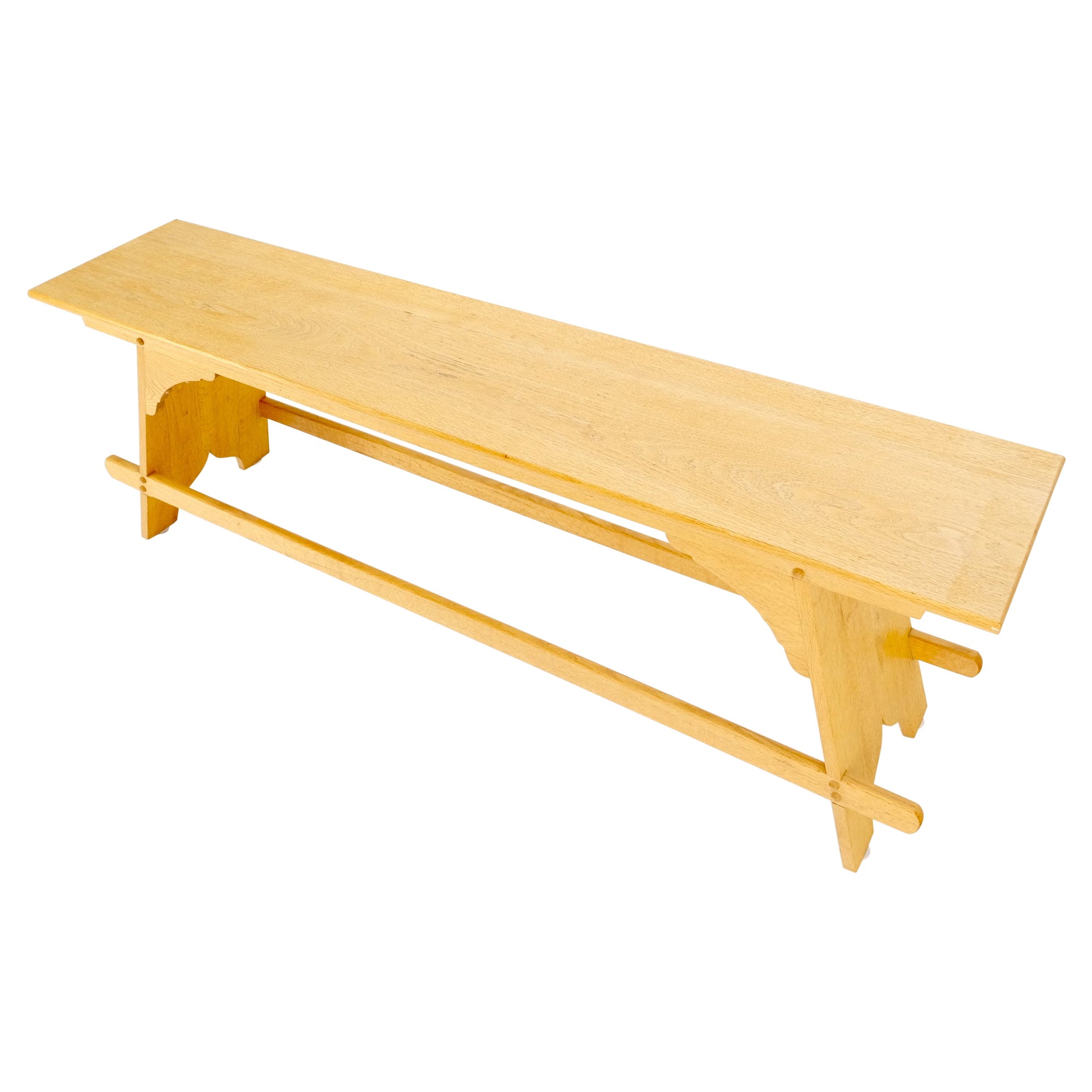 Arts & Crafts Studio Made Long Oak Bench