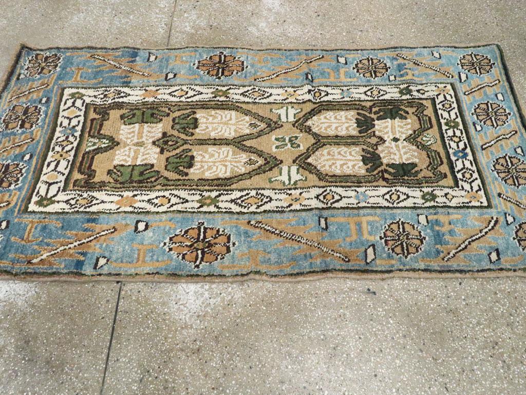 Wool Arts & Crafts Style 19th Century Handmade Spanish Cuenca Throw Rug For Sale