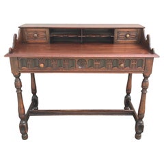 Arts 
Crafts Style Carved Desk
