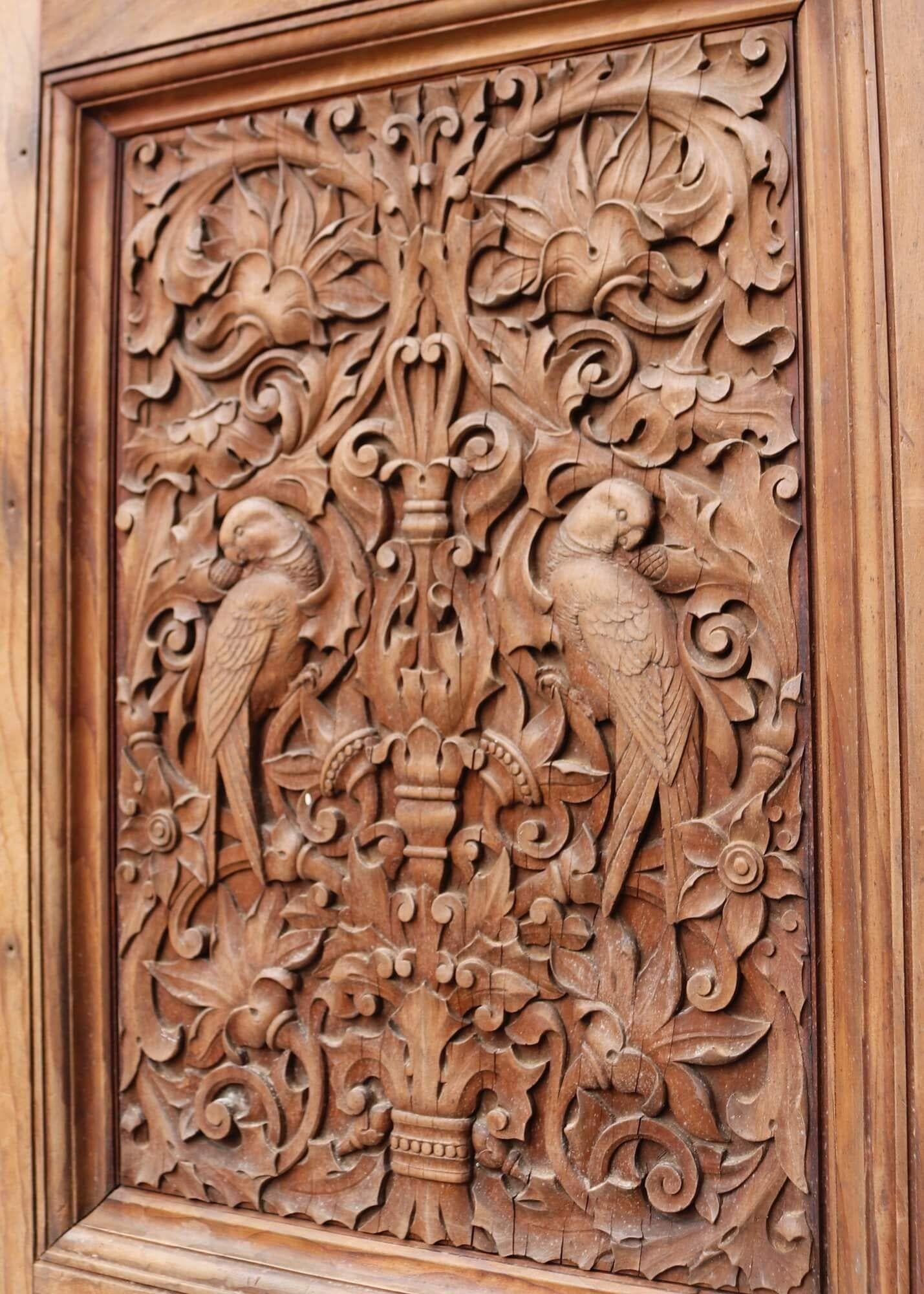 Arts and Crafts Arts & Crafts Style Carved Oak Door For Sale