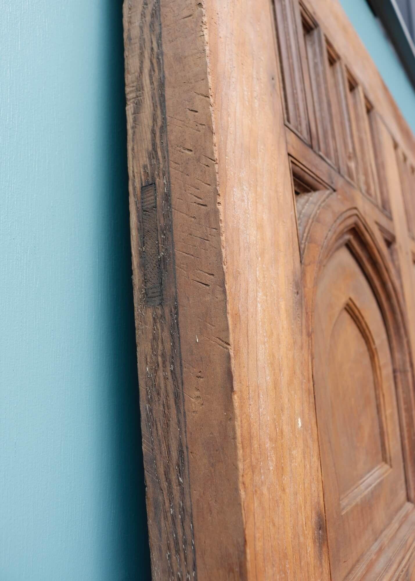 Arts & Crafts Style geschnitzte EICHE Tür (Holz) im Angebot