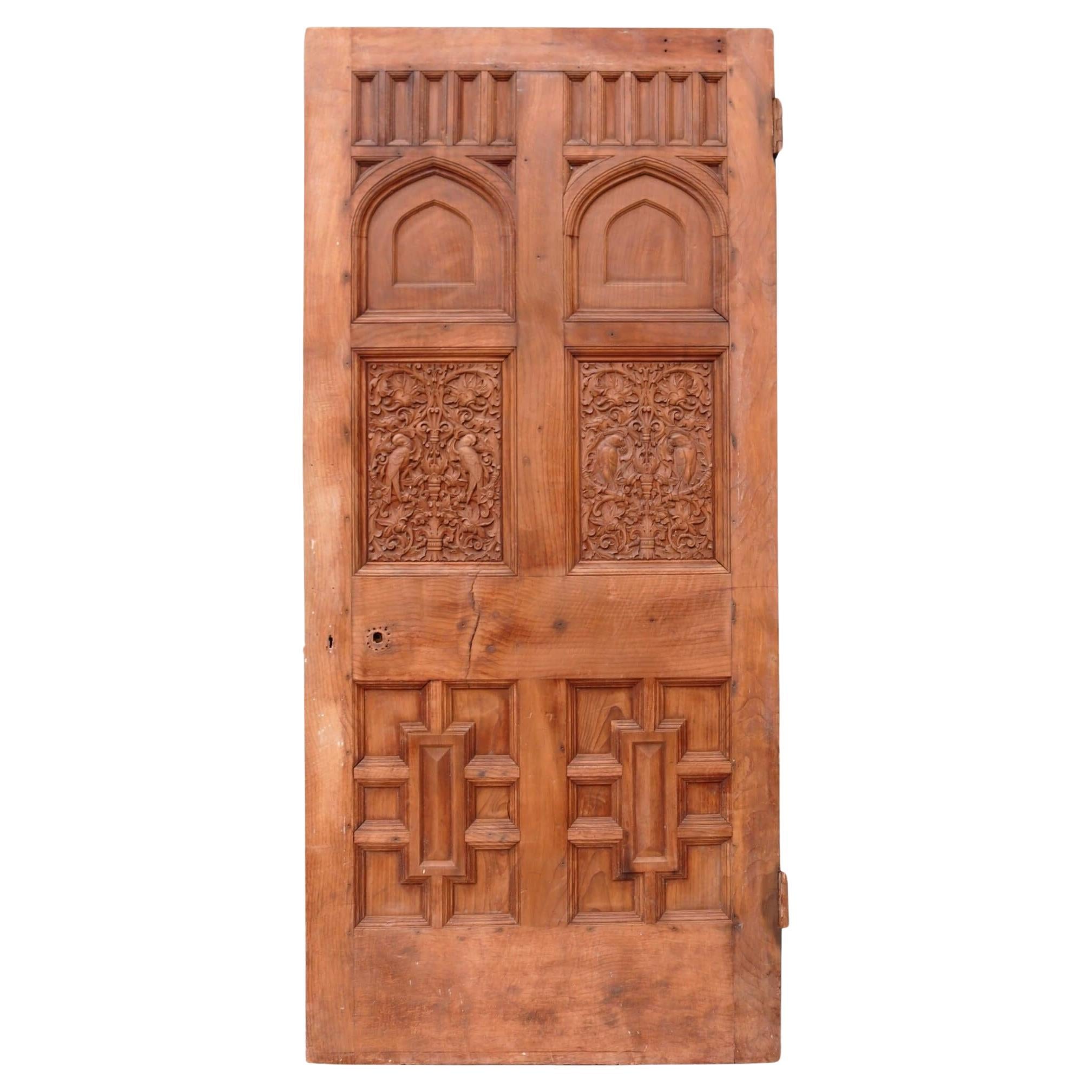 Arts & Crafts Style Carved Oak Door