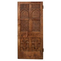 Arts & Crafts Style Carved Oak Door