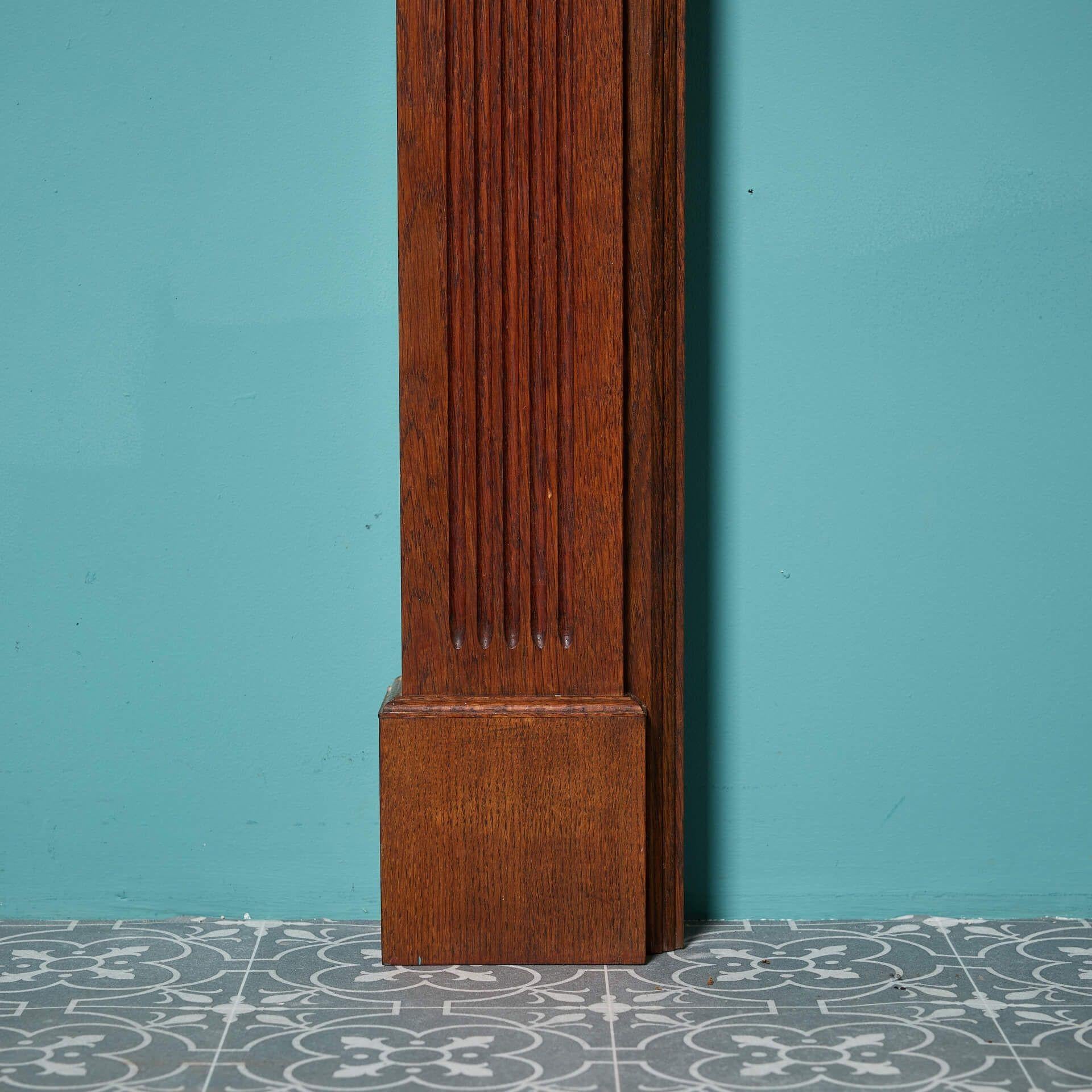 20th Century Arts & Crafts Style Carved Oak Fire Surround For Sale