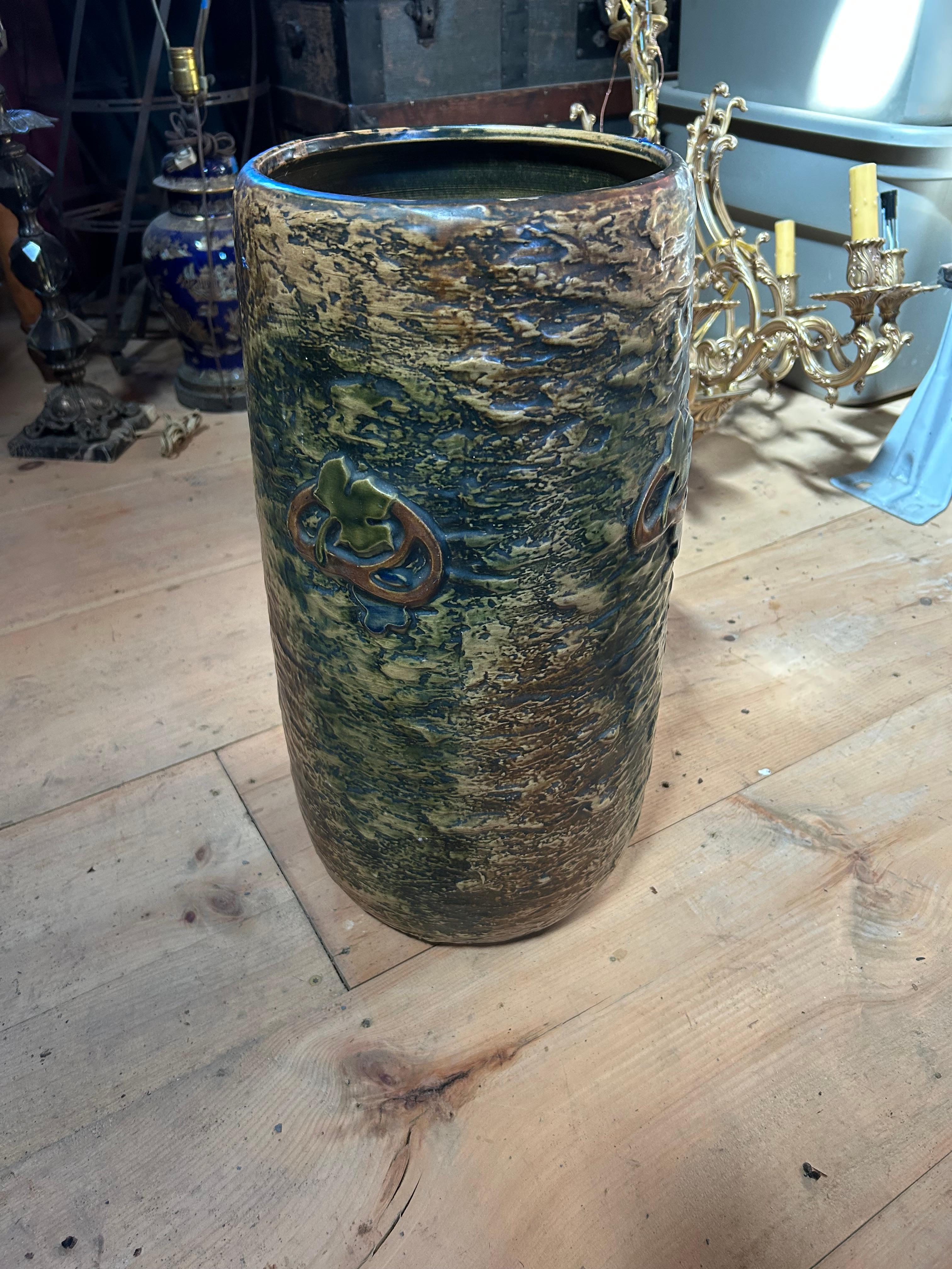 Mid-20th Century Arts & Crafts Style Ceramic Umbrella Stand For Sale