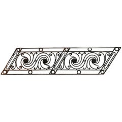 Arts & Crafts Style Decorative Cast Iron Angular Fence or Staircase Bannister