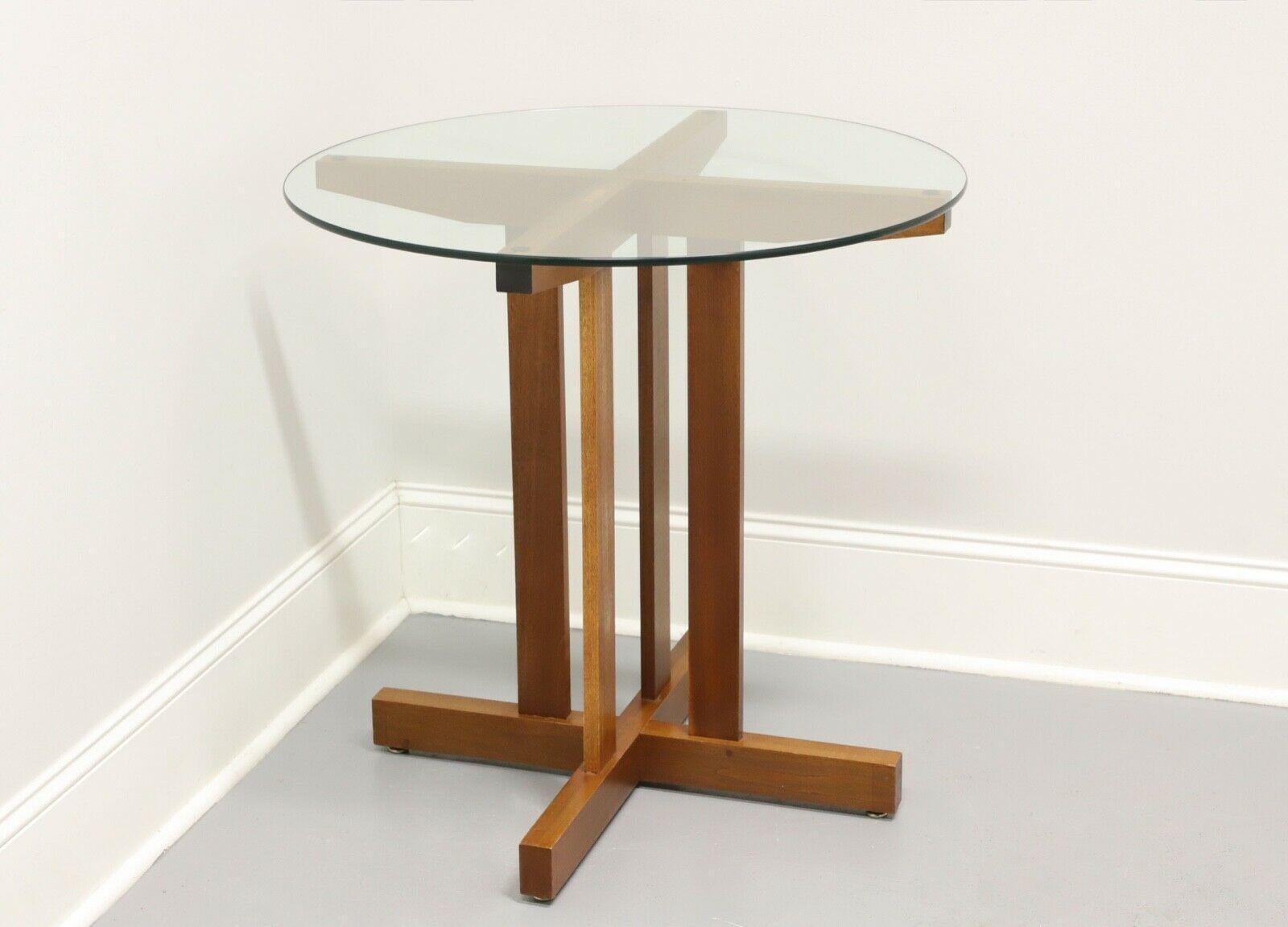 Arts & Crafts Style Glass Top Accent Table 2