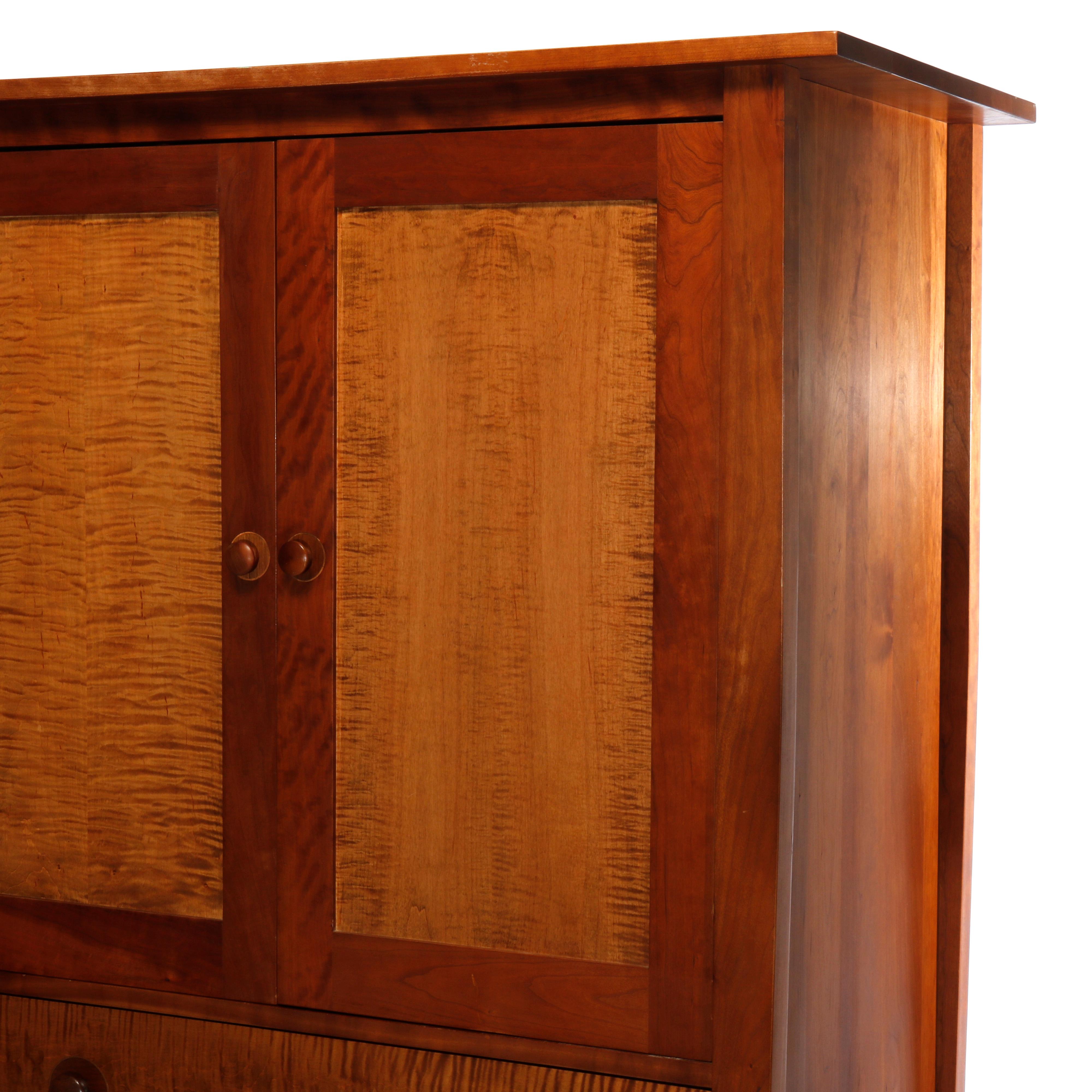 Arts & Crafts Style Harvey Ellis Design Tiger Maple Armoire by Stickley, 20th C 5