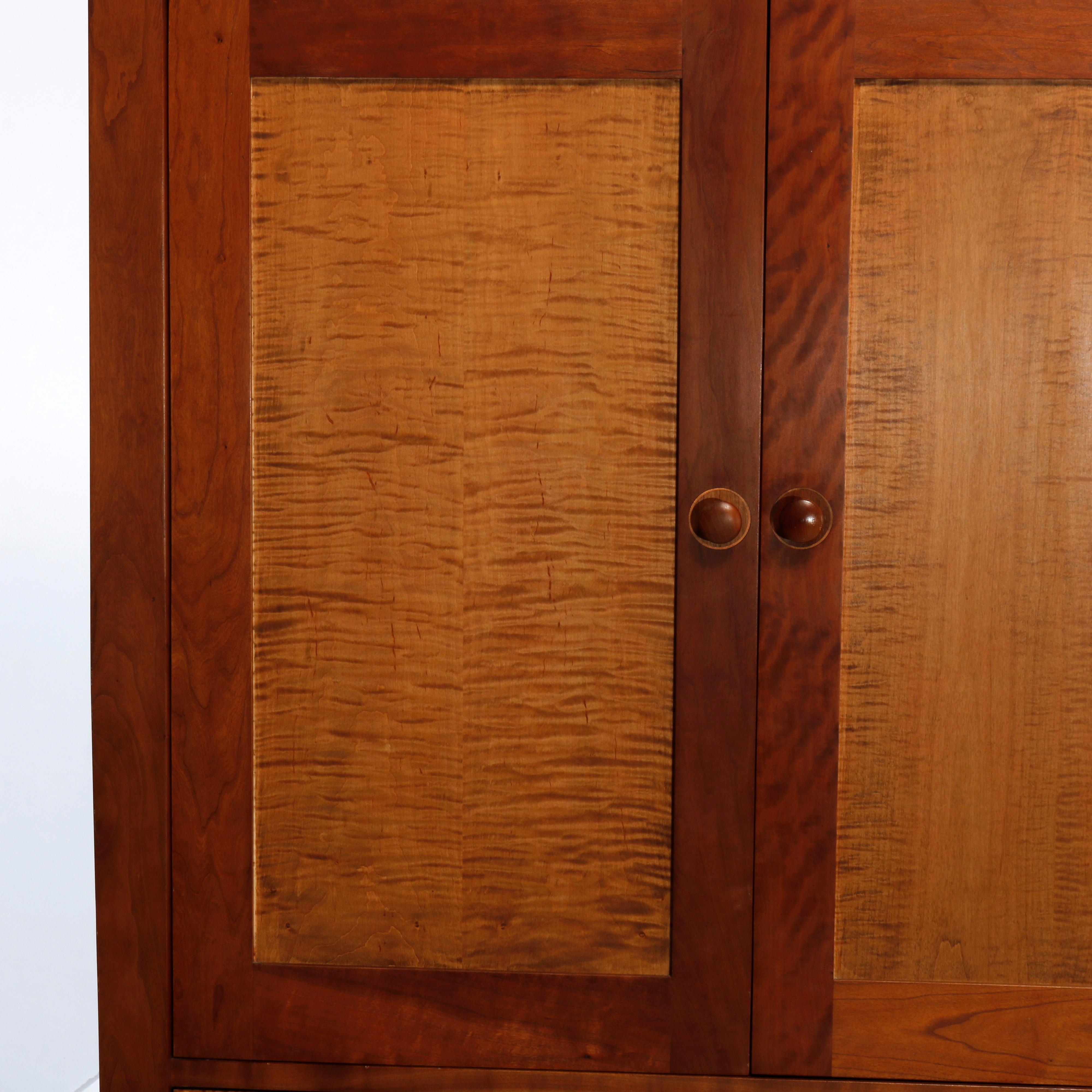 Arts & Crafts Style Harvey Ellis Design Tiger Maple Armoire by Stickley, 20th C 6