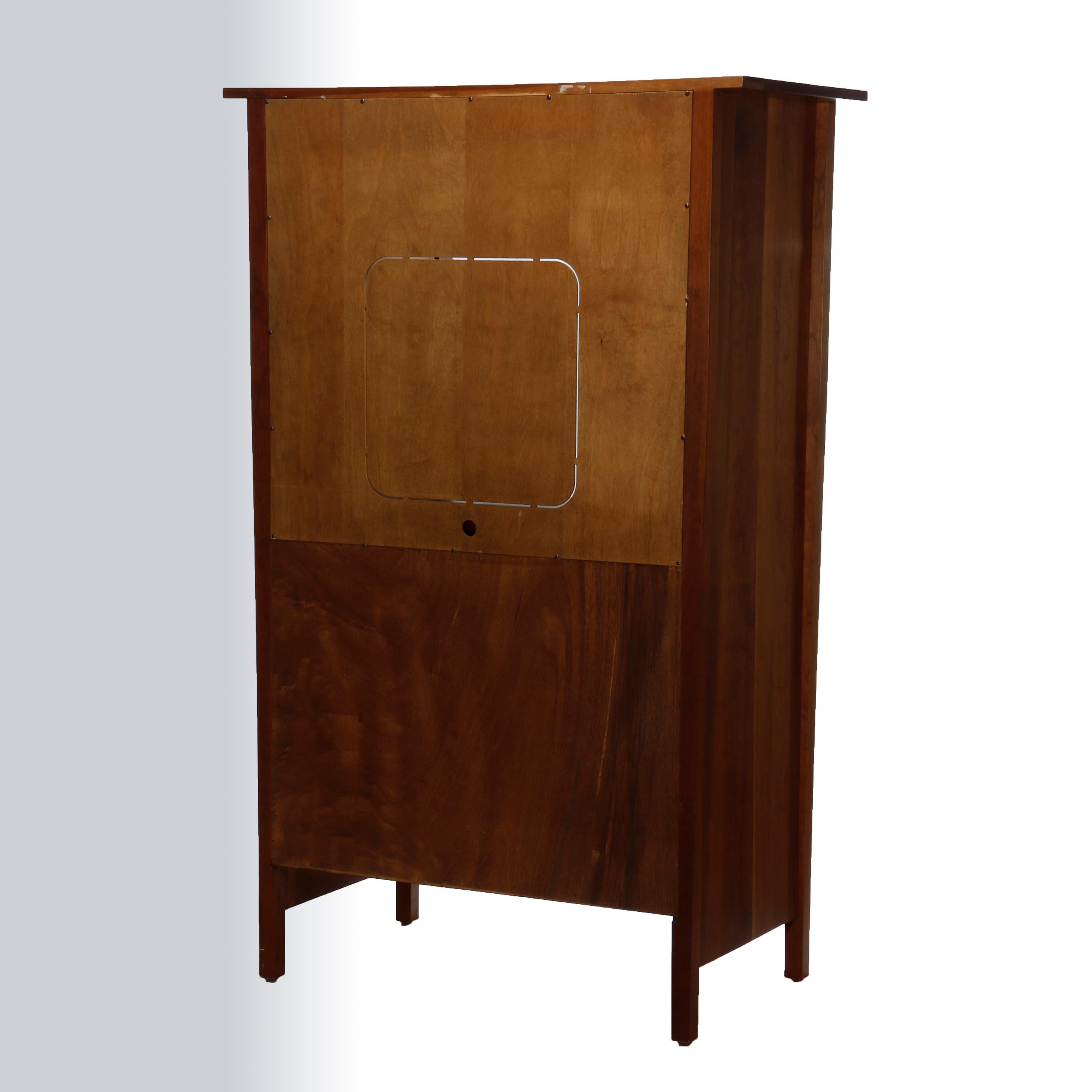 Arts & Crafts Style Harvey Ellis Design Tiger Maple Armoire by Stickley, 20th C 12