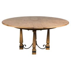 Arts & Crafts-Style Round Dining Table