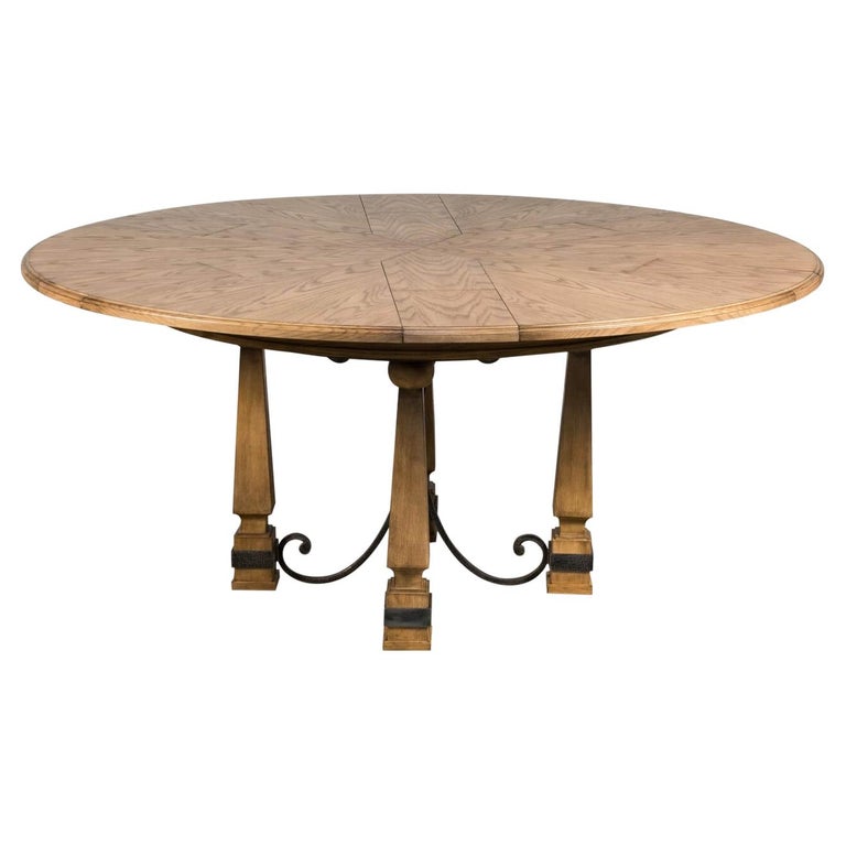 Arts and CraftsStyle Round Dining Table For Sale at 1stDibs