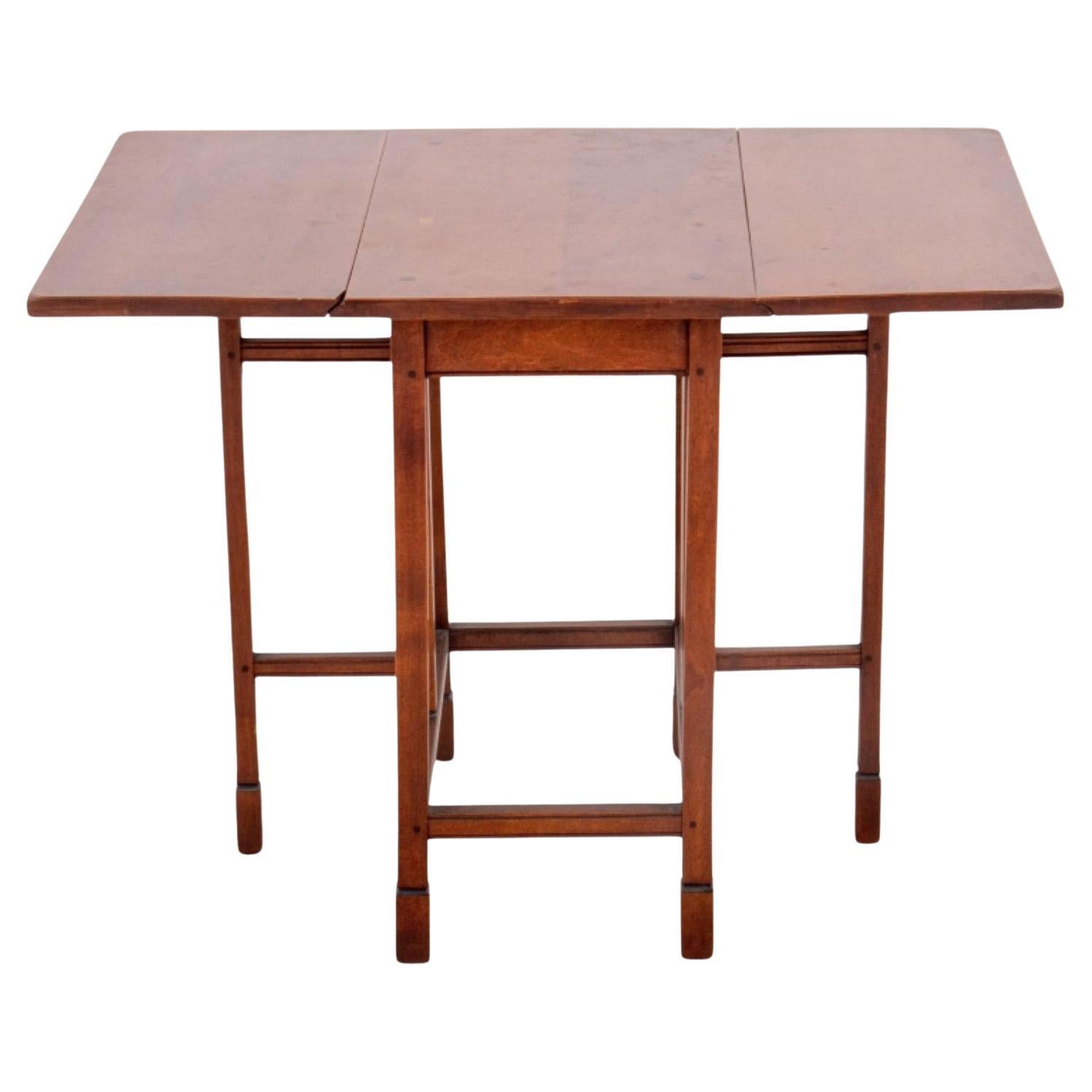 Arts & Crafts Style Mahogany Drop Leaf Side Table