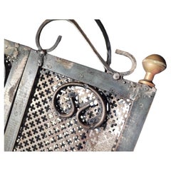 Arts & Crafts Style Petite Fireplace Screen with Iron Adornments