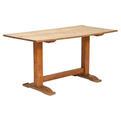Mesa de comedor rectangular de madera estilo refectorio Arts & Crafts