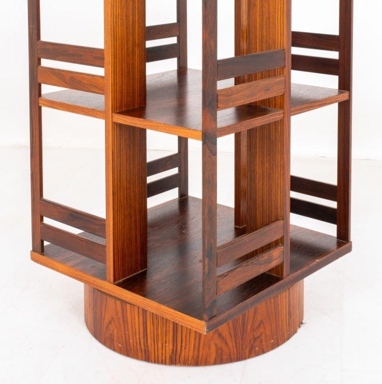Contemporary Arts & Crafts Style Revolving Bookcase, 21st C