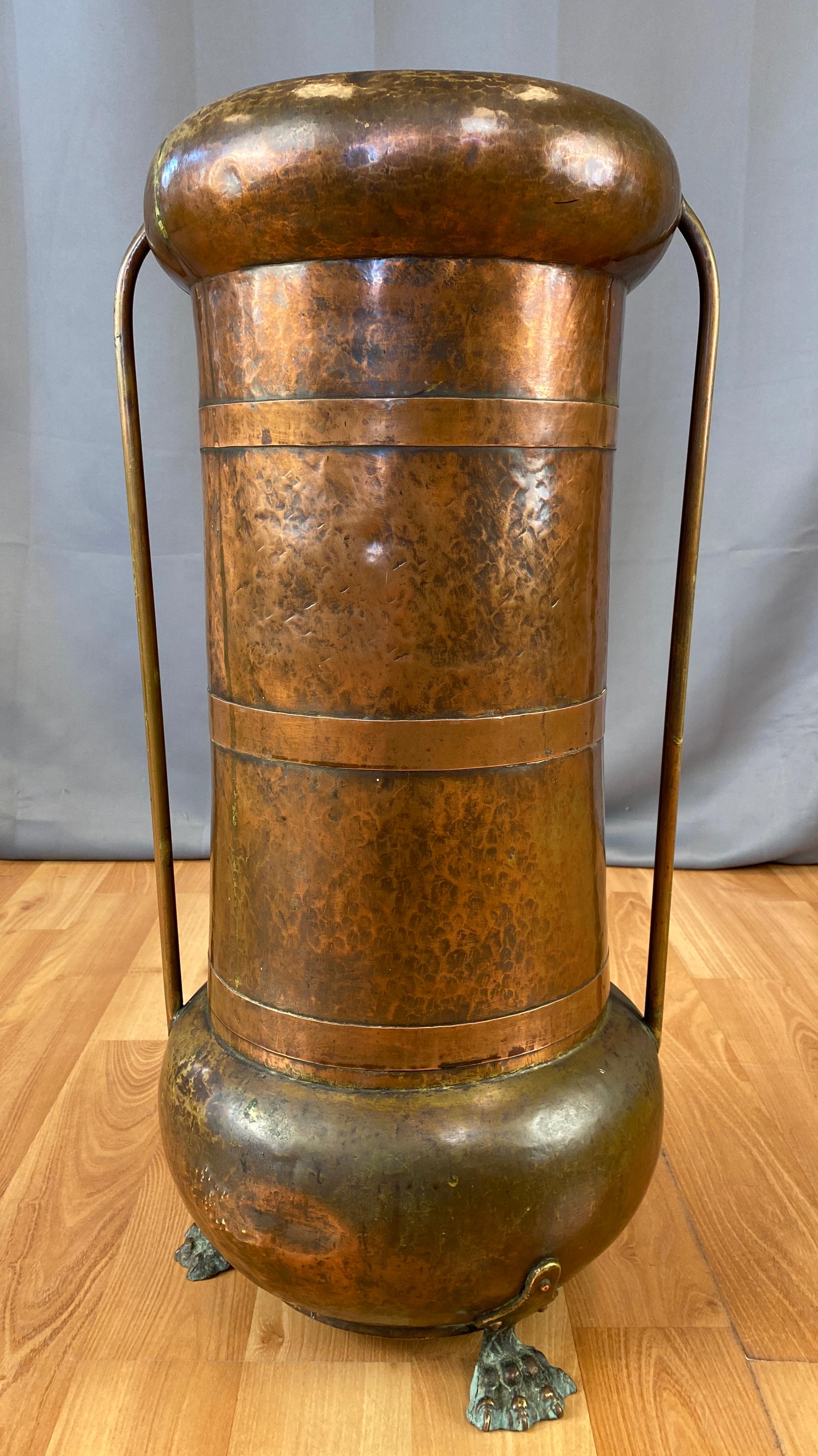 20th Century Arts & Crafts Style Russian Hammered Copper Umbrella or Cane Stand
