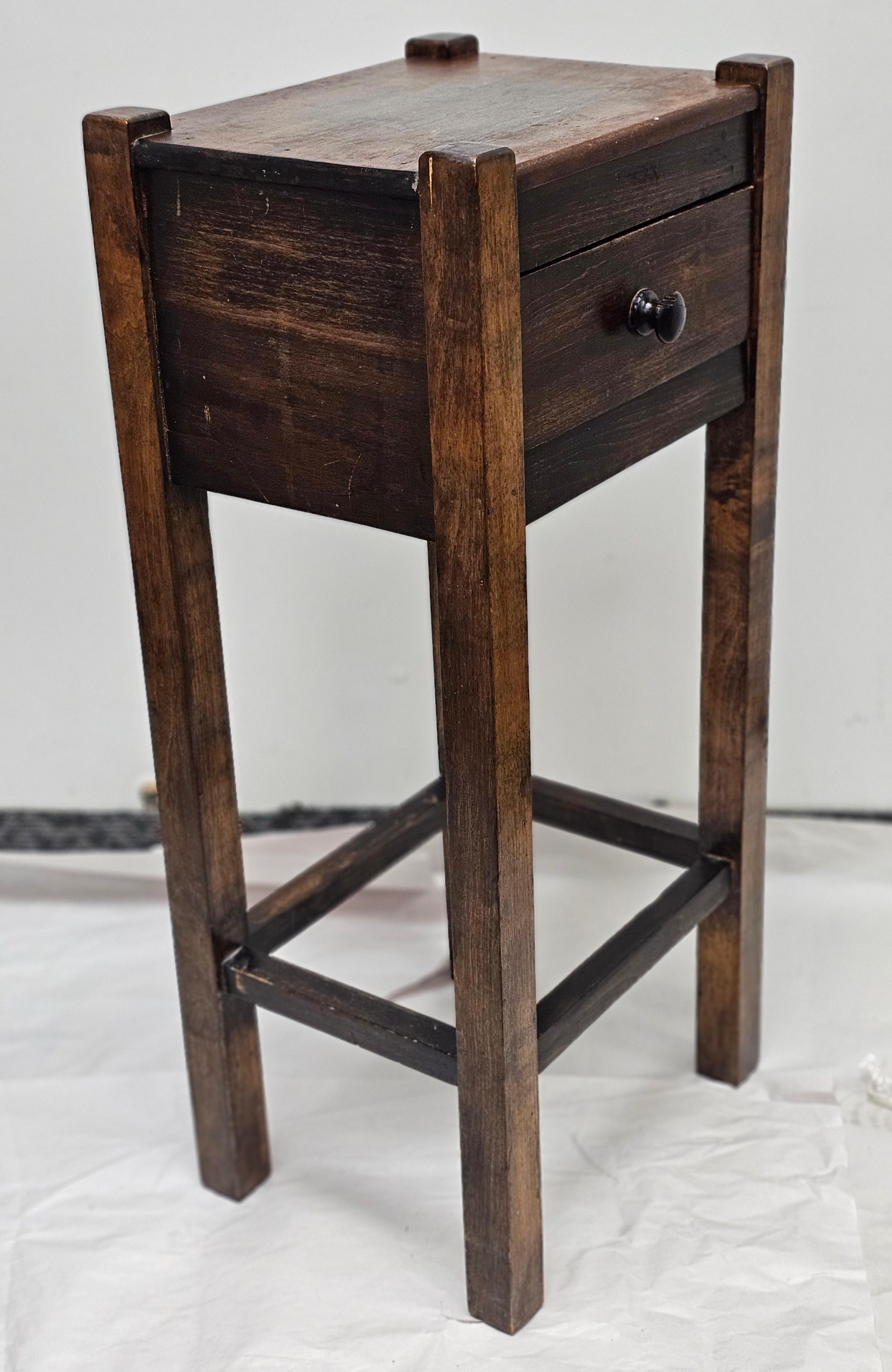 Arts & Crafts Style Stained Fruitwood Work Table In Good Condition For Sale In Germantown, MD