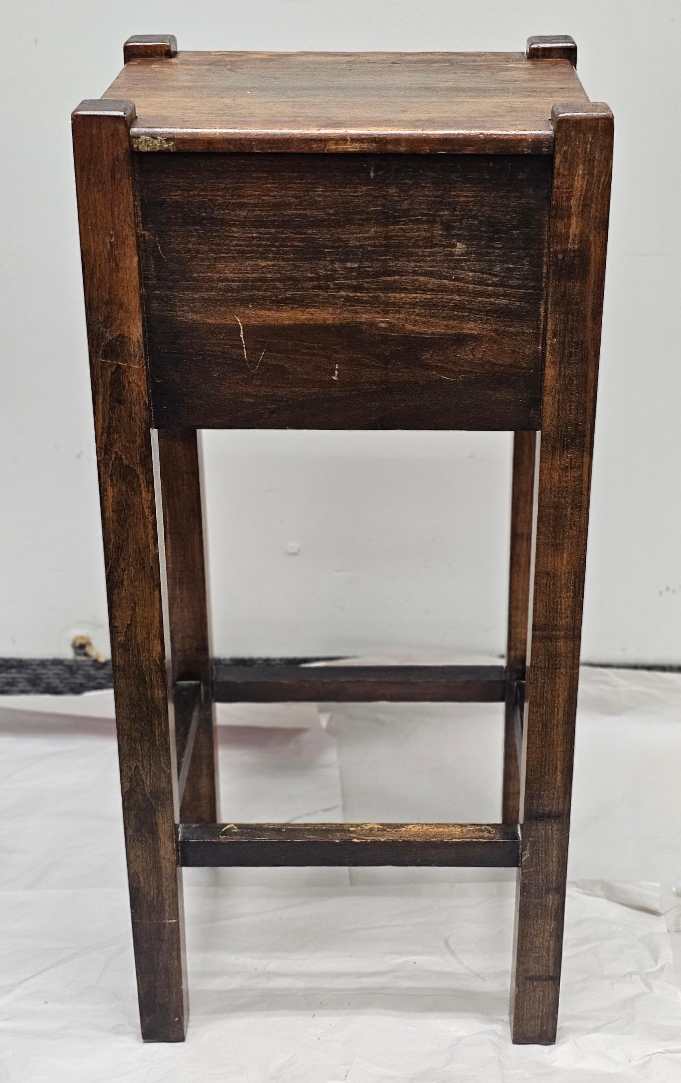 Hardwood Arts & Crafts Style Stained Fruitwood Work Table For Sale