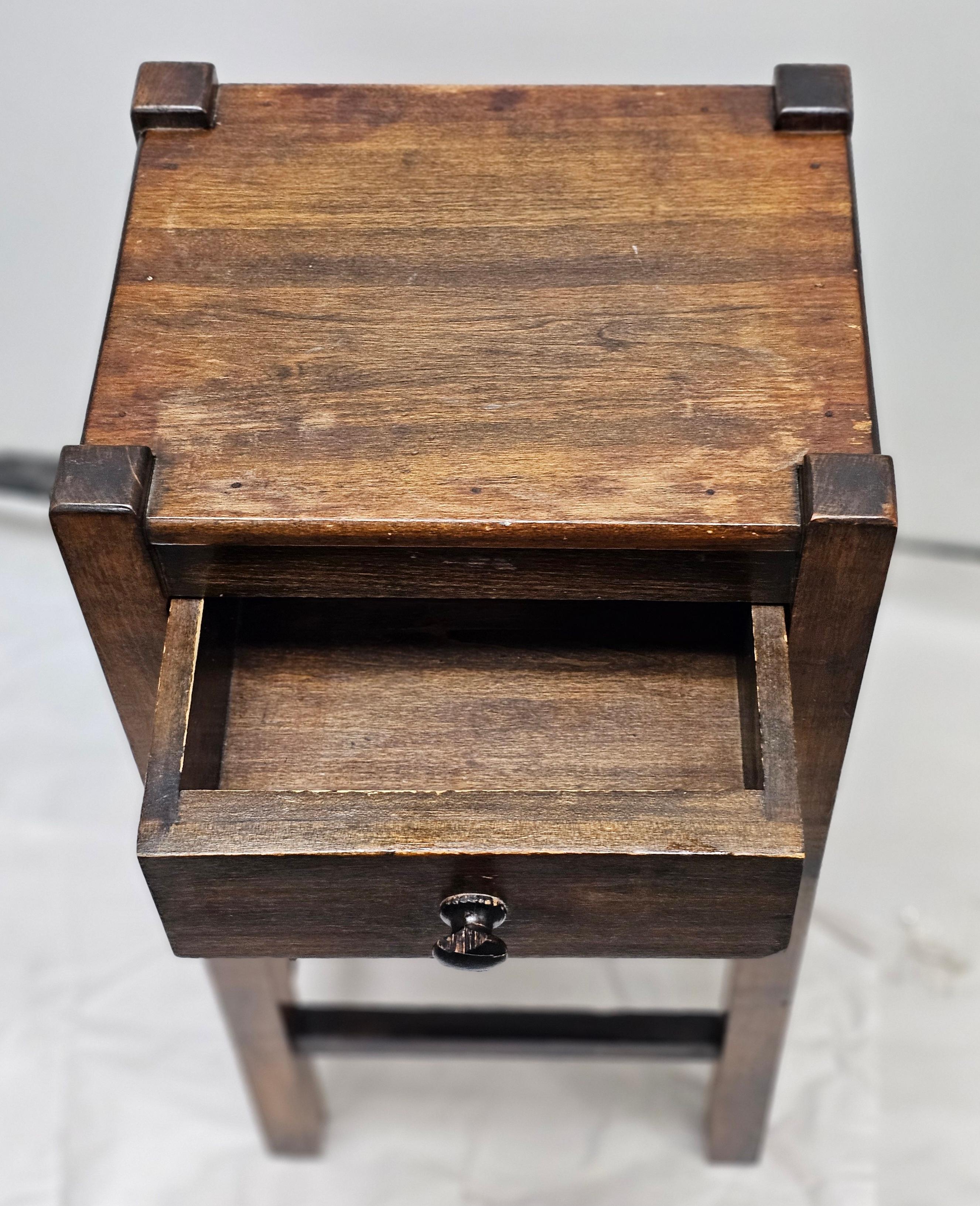 Arts & Crafts Style Stained Fruitwood Work Table For Sale 1