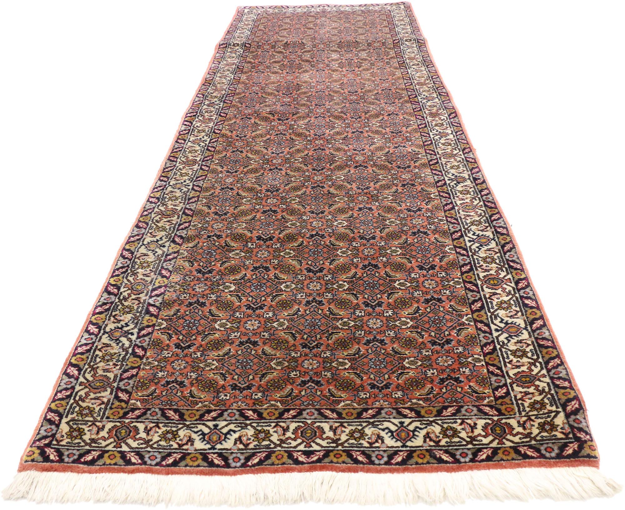 Arts and Crafts-Stil Persischer Bijar-Läufer im Vintage-Stil, Flur-Läufer im Angebot 3